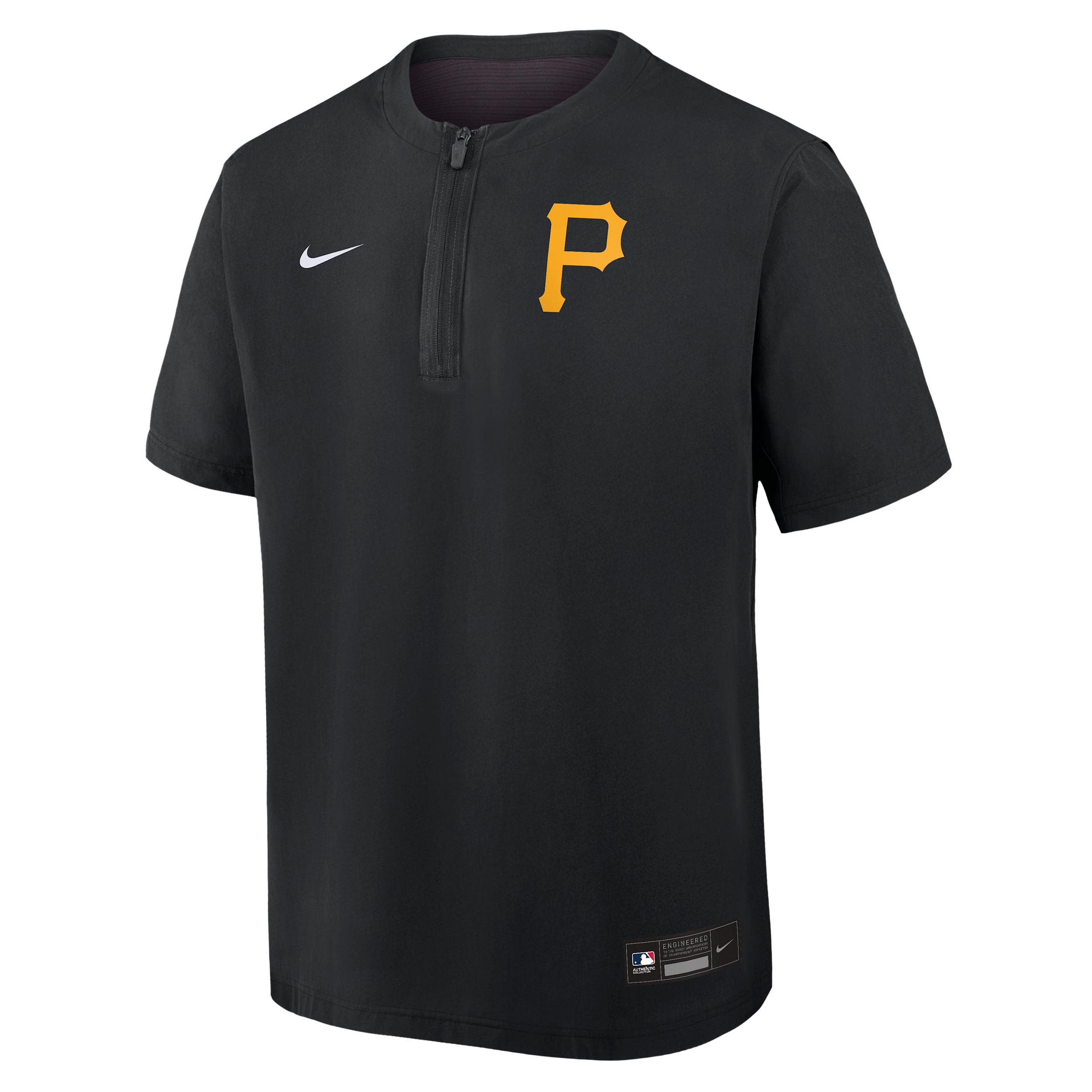 Pittsburgh Pirates Authentic Collection Nike Men's Dri-FIT MLB 1/4-Zip Short-Sleeve Windshirt by NIKE