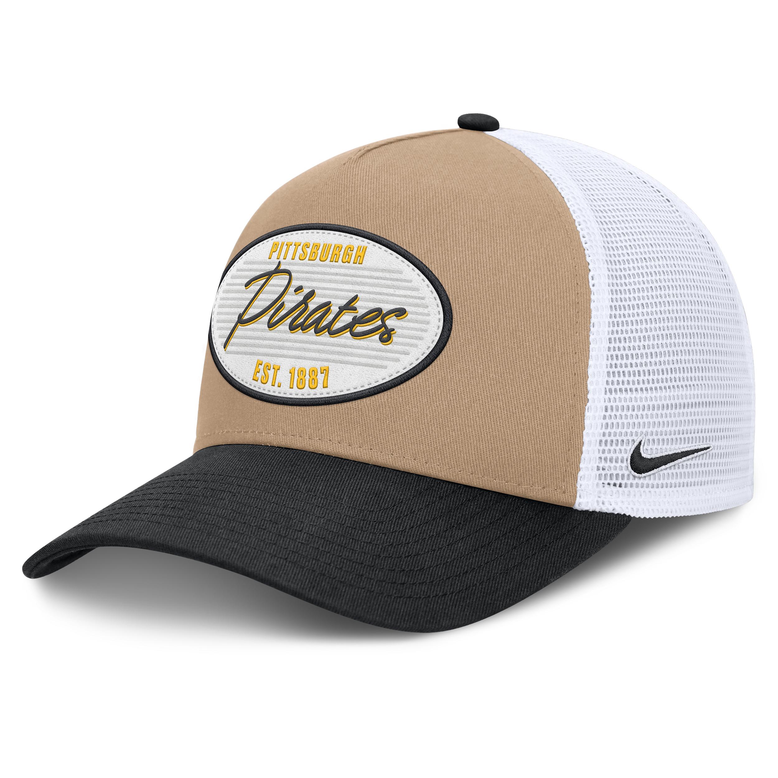 Pittsburgh Pirates Rise Nike Men's MLB A-Frame Trucker Adjustable Hat by NIKE