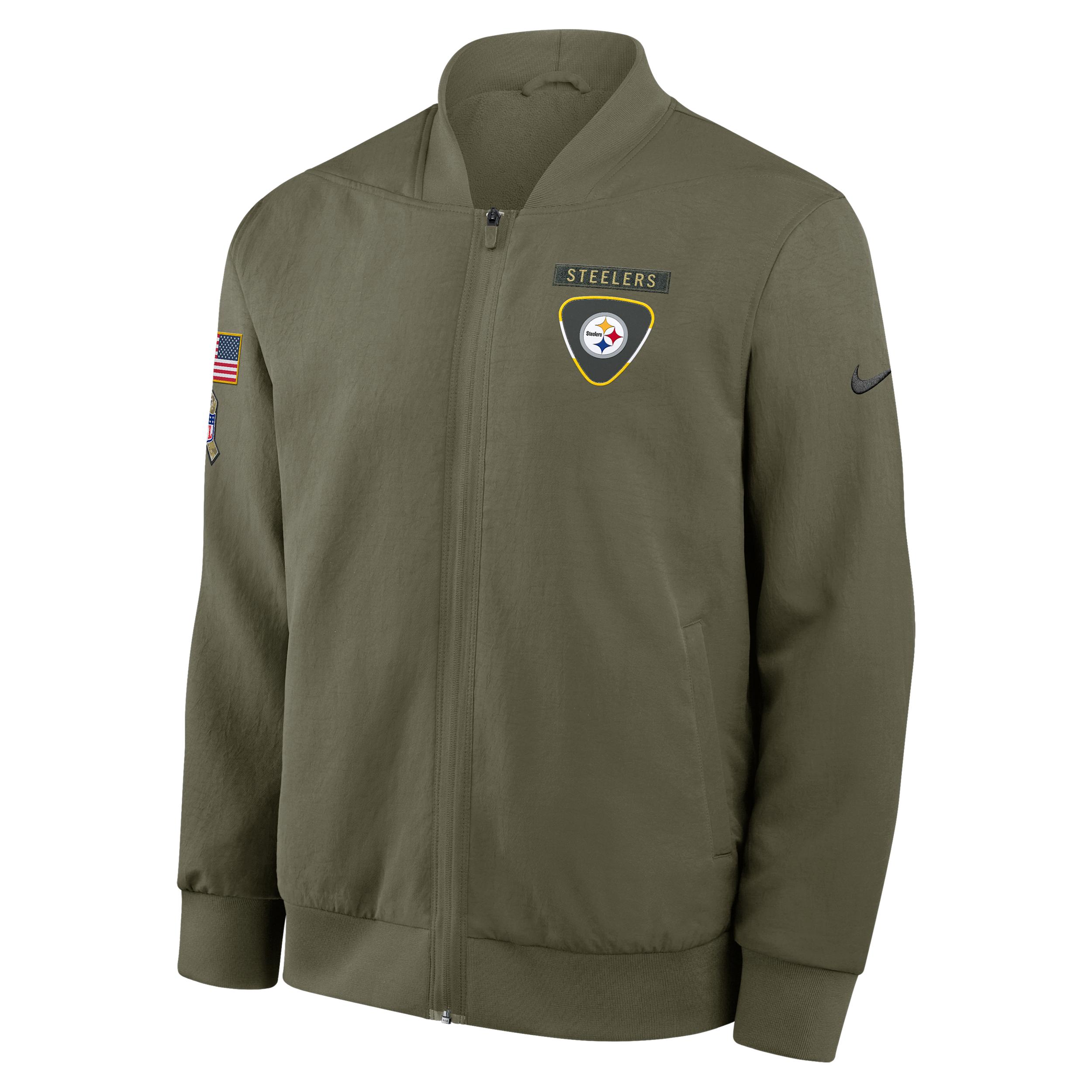 Pittsburgh Steelers Salute to Service Sideline Nike Men's NFL Full-Zip Bomber Jacket by NIKE