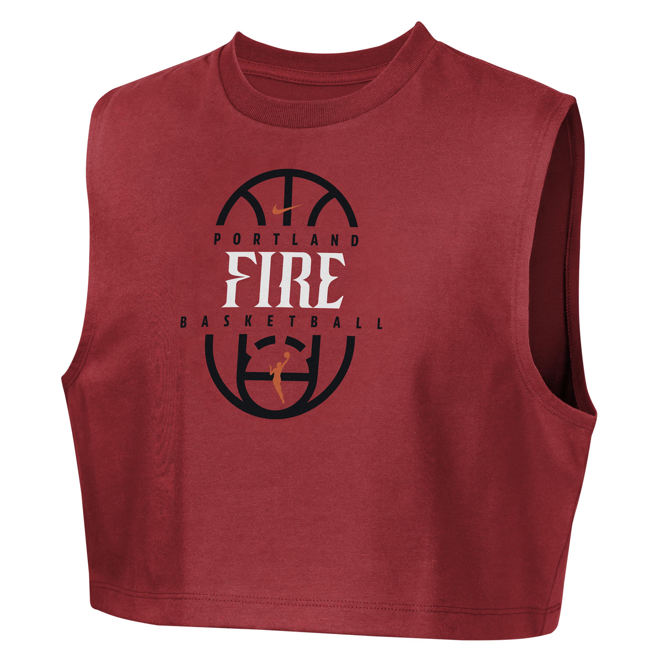 Portland Fire Nike Authentics Big Kids' (Girls') Sleeveless Cropped T-Shirt by NIKE