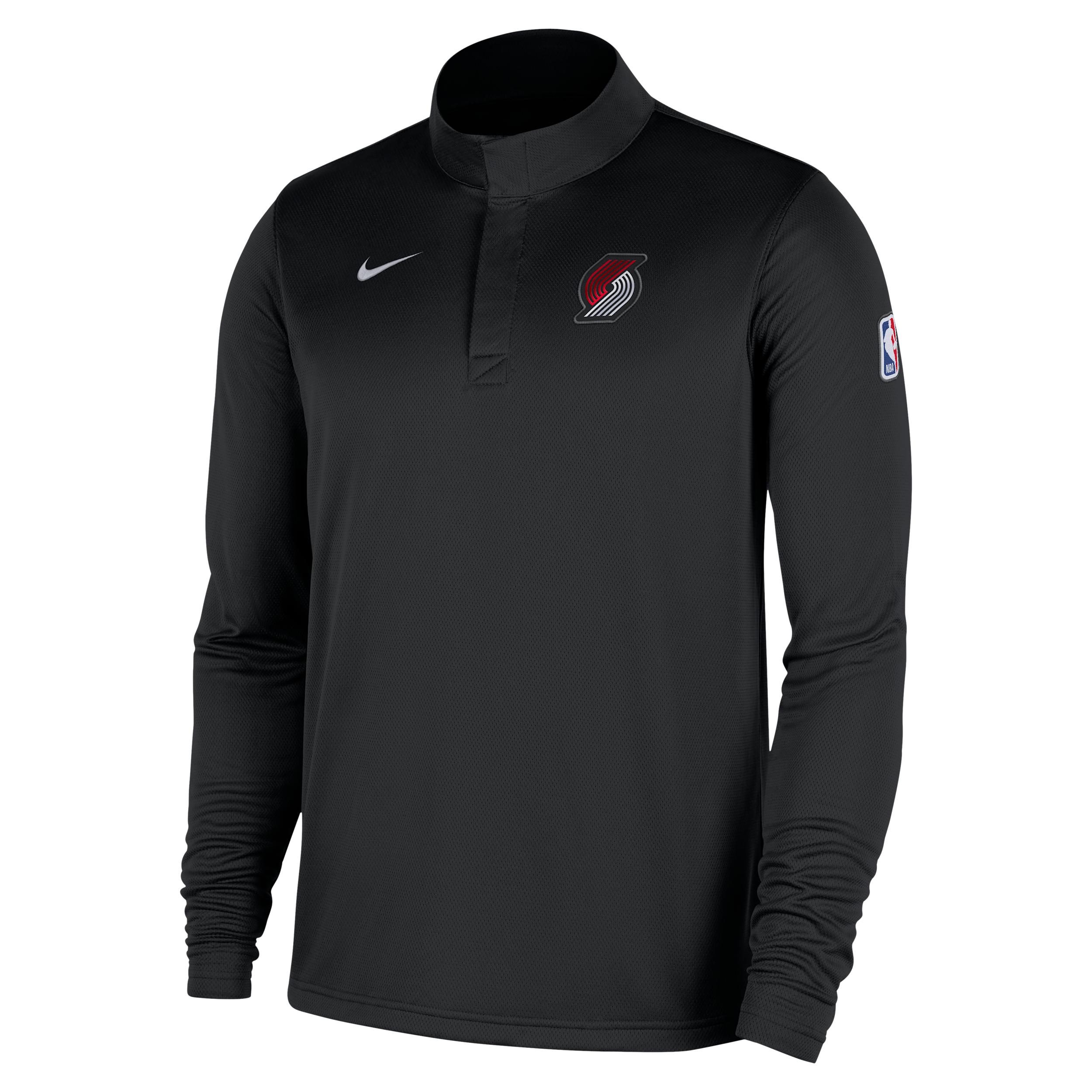 Portland Trail Blazers Nike Men's Dri-FIT NBA 1/4-Zip Long-Sleeve Top by NIKE