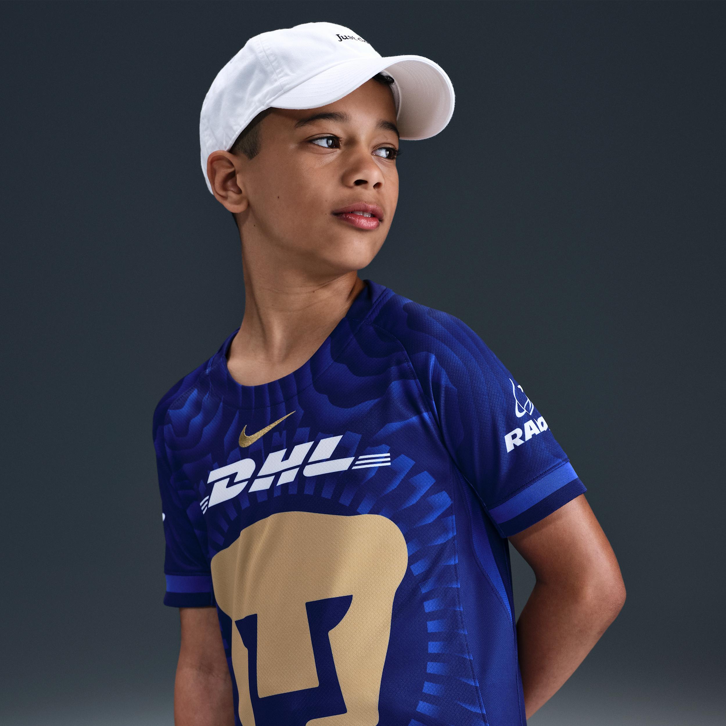 Pumas UNAM 2025/26 Stadium Away Big Kids' Nike Dri-FIT Soccer Replica Jersey by NIKE