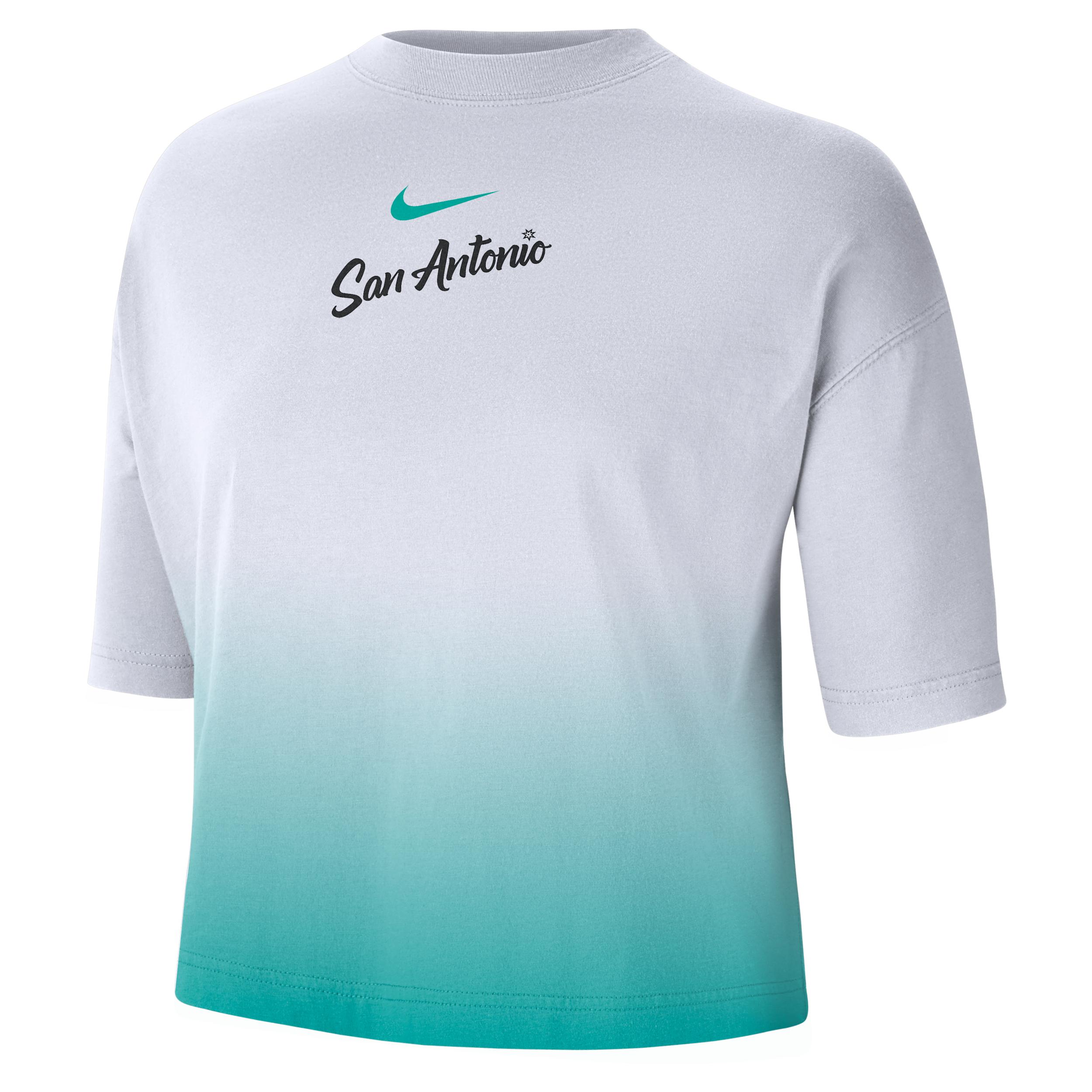 San Antonio Spurs Courtside City Edition Premium Nike Women's NBA Boxy T-Shirt by NIKE