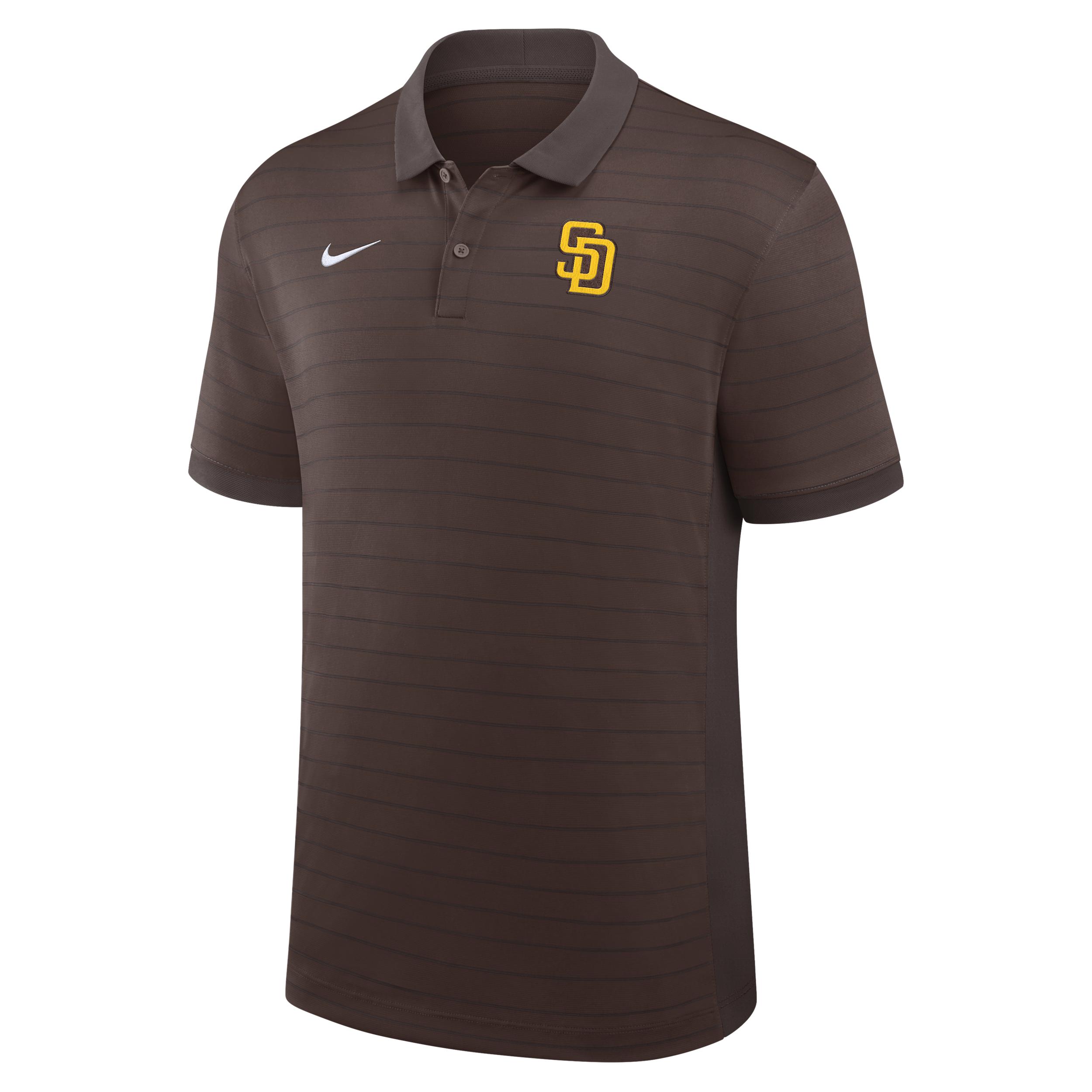 San Diego Padres Authentic Collection Striped Victory Nike Men's Dri-FIT MLB Polo by NIKE