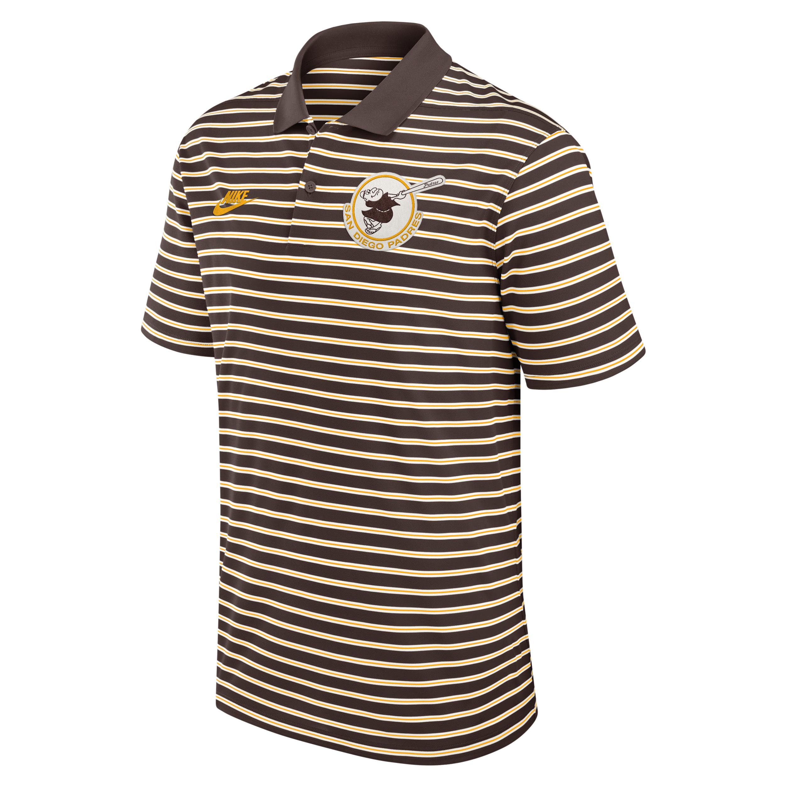 San Diego Padres Cooperstown Striped Victory Nike Men's Dri-FIT MLB Polo by NIKE