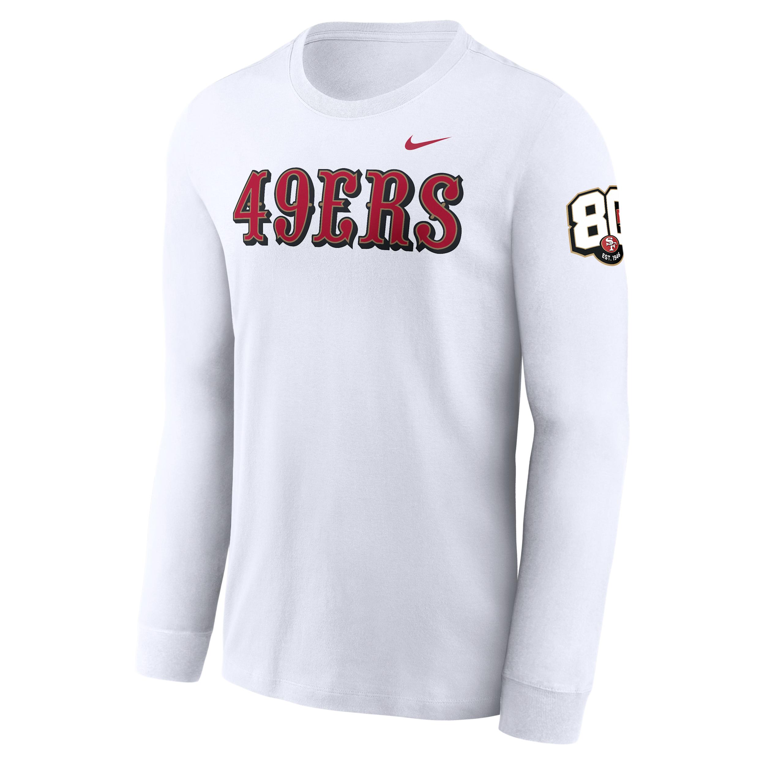 San Francisco 49ers 80th Anniversary Goal Line Stand Nike Men's NFL Long-Sleeve T-Shirt by NIKE