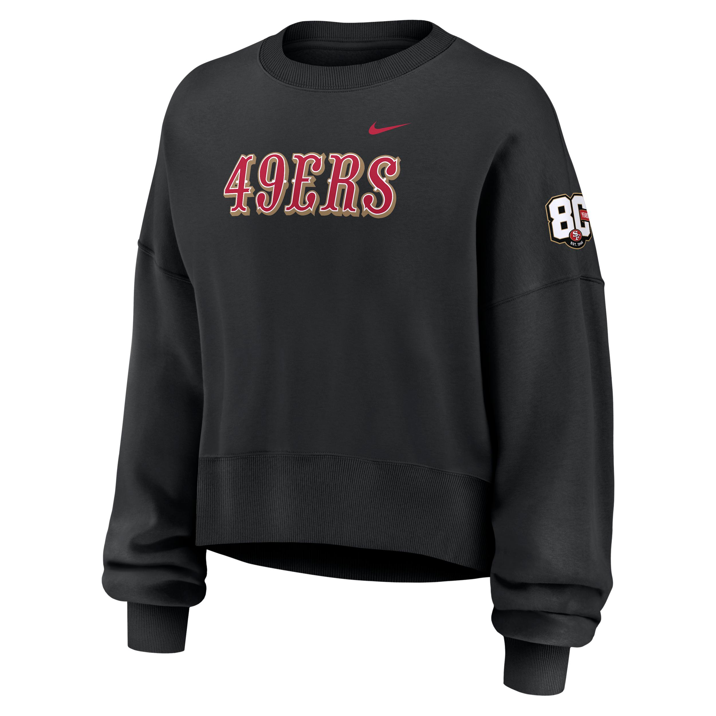 San Francisco 49ers 80th Anniversary Phoenix Nike Women's NFL Pullover Crew by NIKE