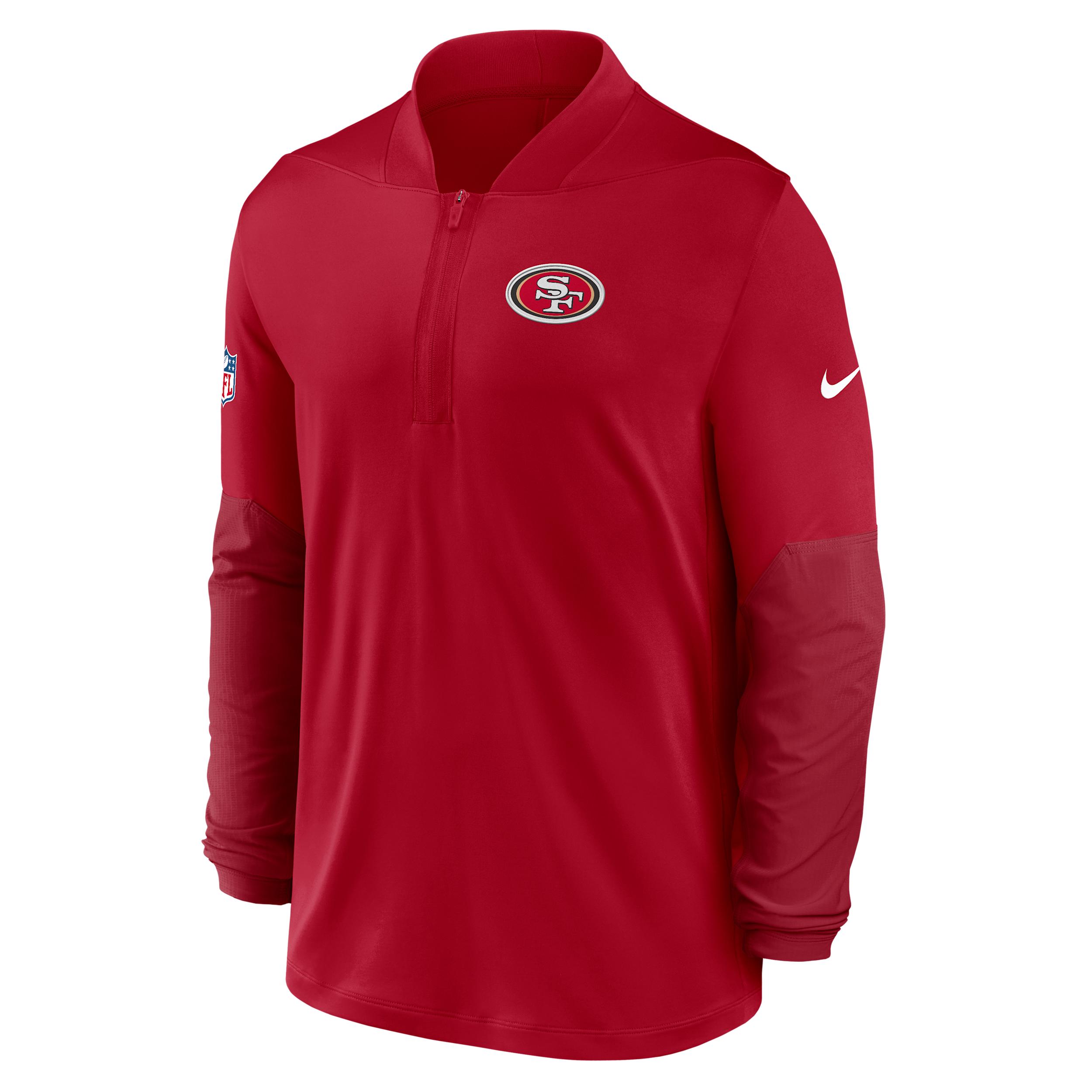 San Francisco 49ers Feel The Pressure Nike Men's Dri-FIT NFL 1/2-Zip Top by NIKE