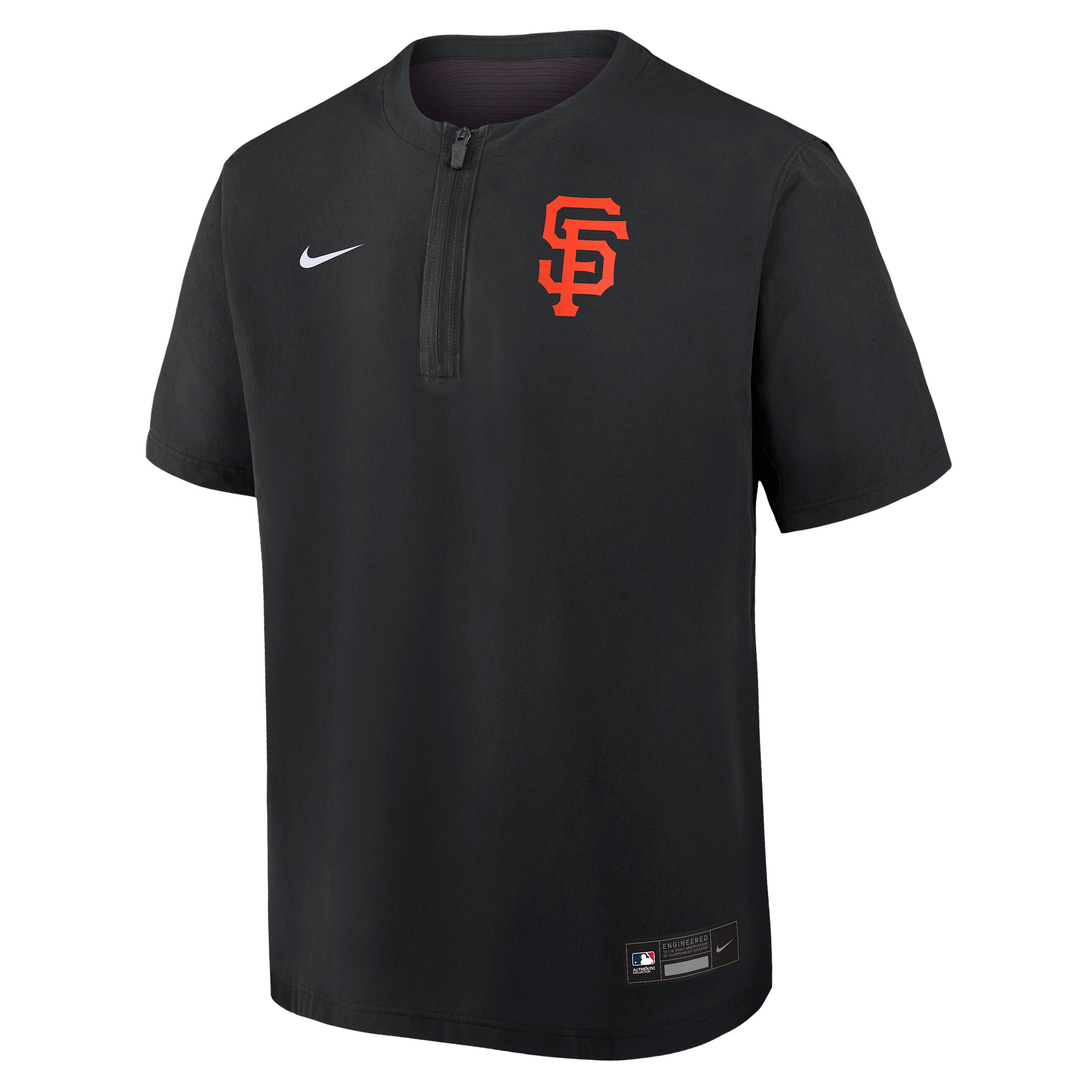 San Francisco Giants Authentic Collection Nike Men's Dri-FIT MLB 1/4-Zip Short-Sleeve Windshirt by NIKE