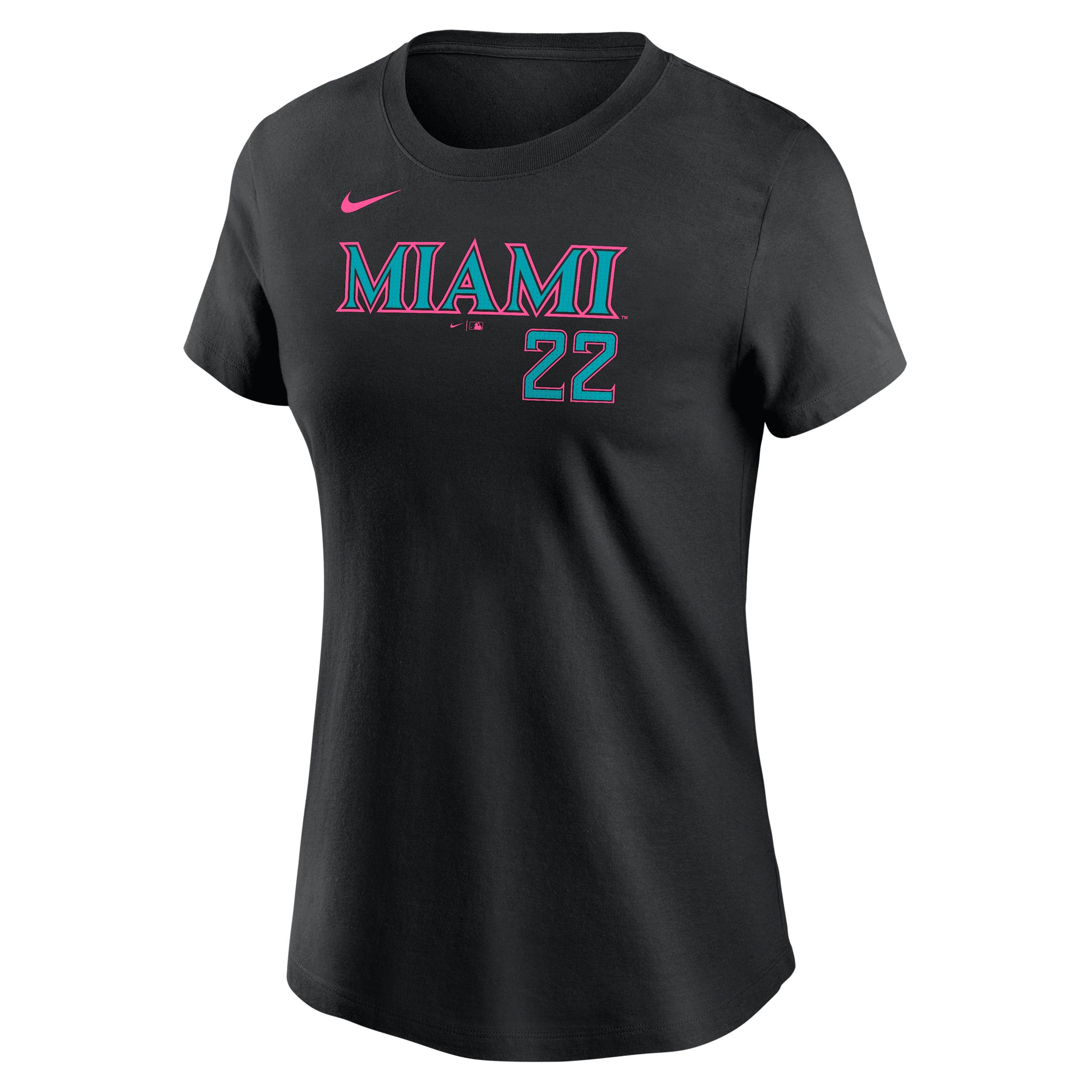 Sandy Alcantara Miami Marlins City Connect Fuse Nike Women's MLB T-Shirt by NIKE Sandy Alcantara Miami Marlins City Connect Fuse Nike Women's MLB T-Shirt by NIKE