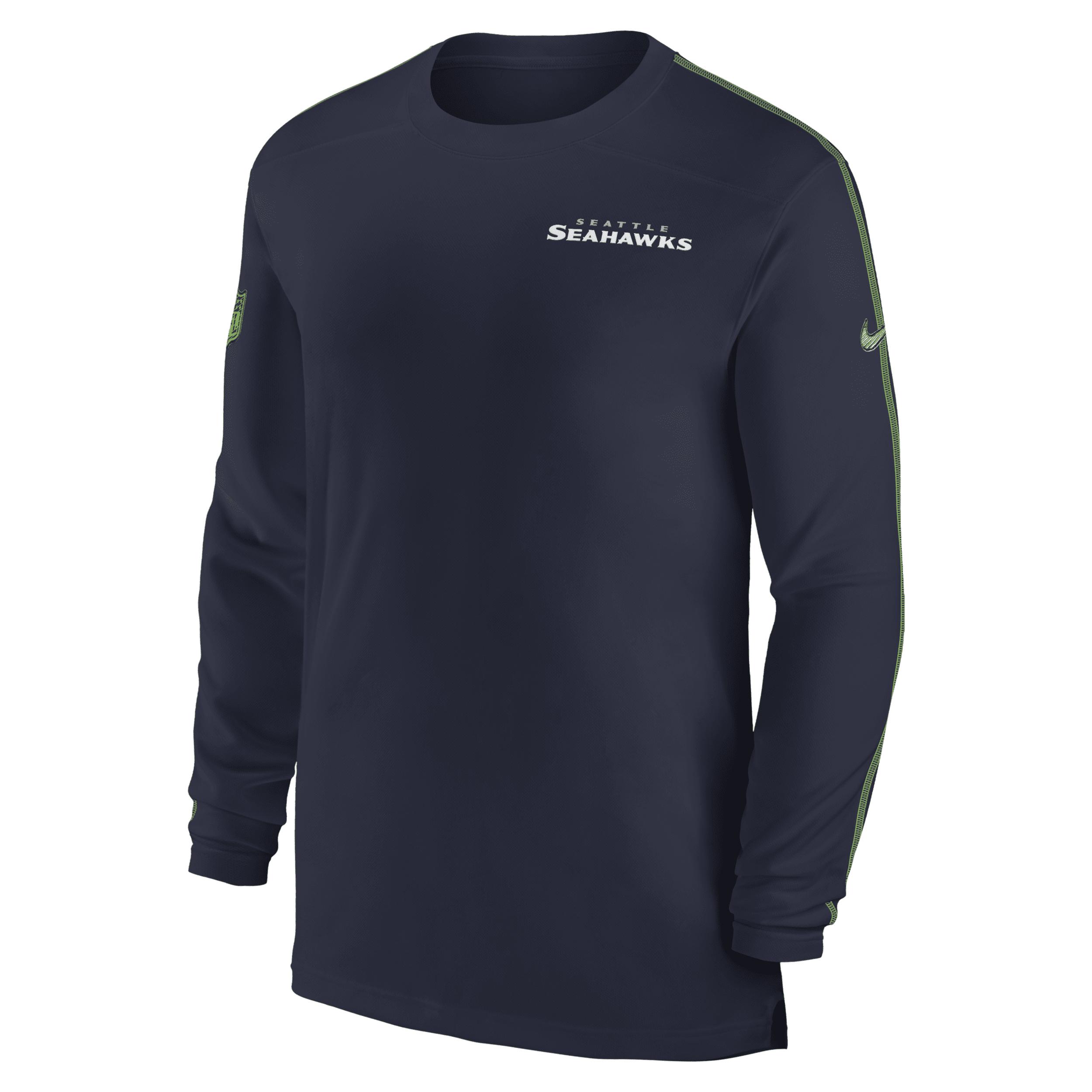 Seattle Seahawks Sideline Coach Nike Men's Dri-FIT NFL Long-Sleeve Top by NIKE