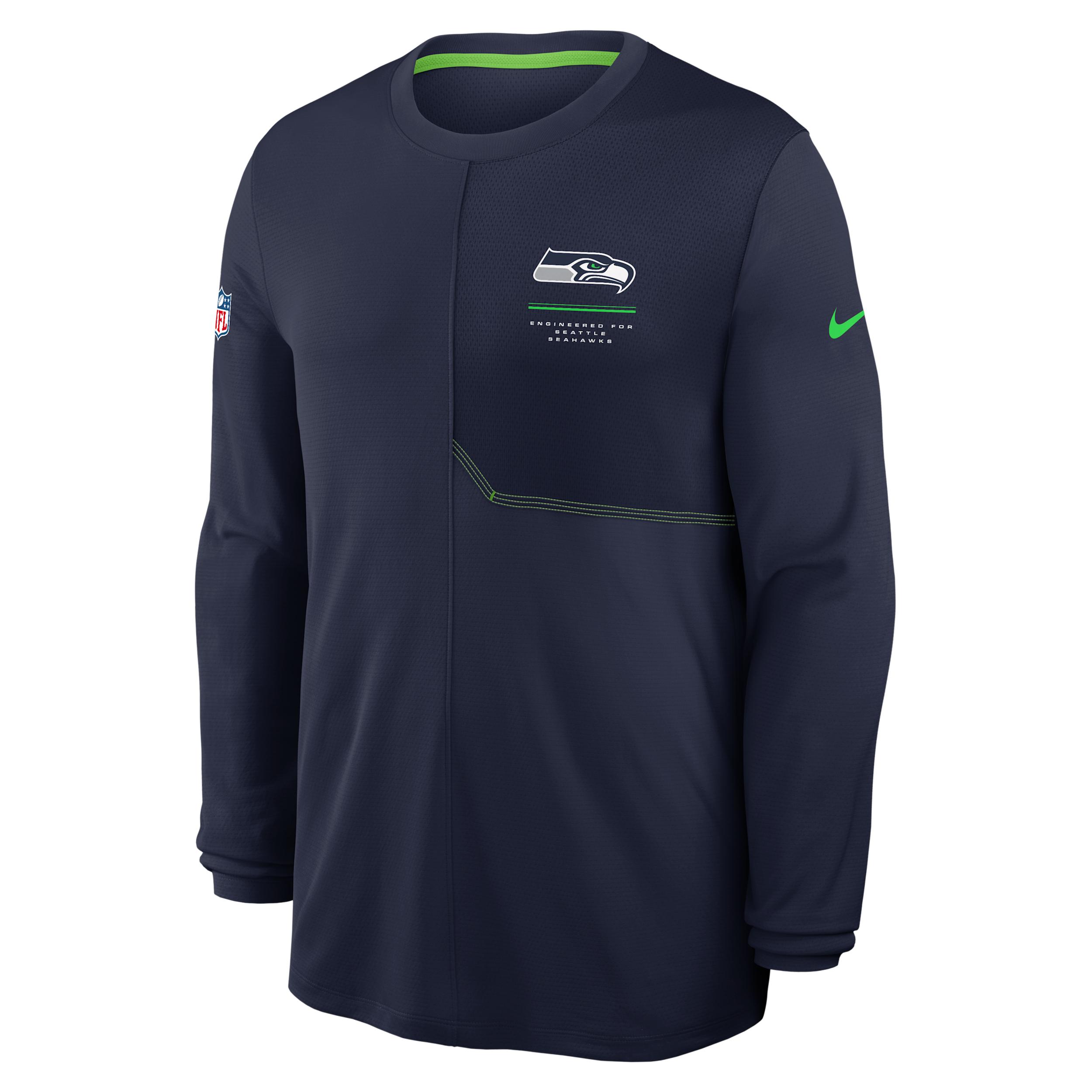 Seattle Seahawks Sideline Coach Nike Men's Dri-FIT NFL Long-Sleeve Top by NIKE