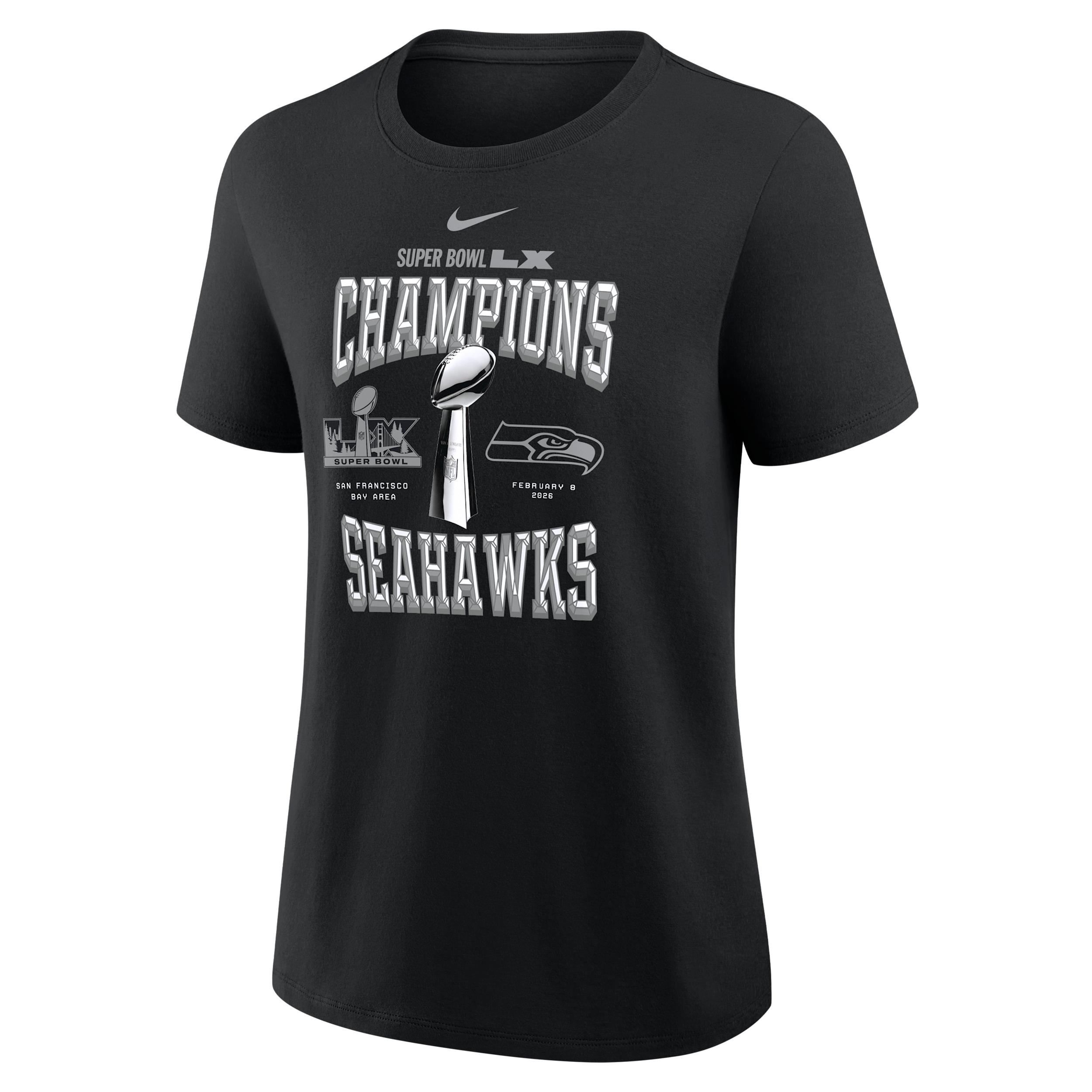 Seattle Seahawks Super Bowl LX Champions Trophy Collection Nike Women's NFL T-Shirt by NIKE