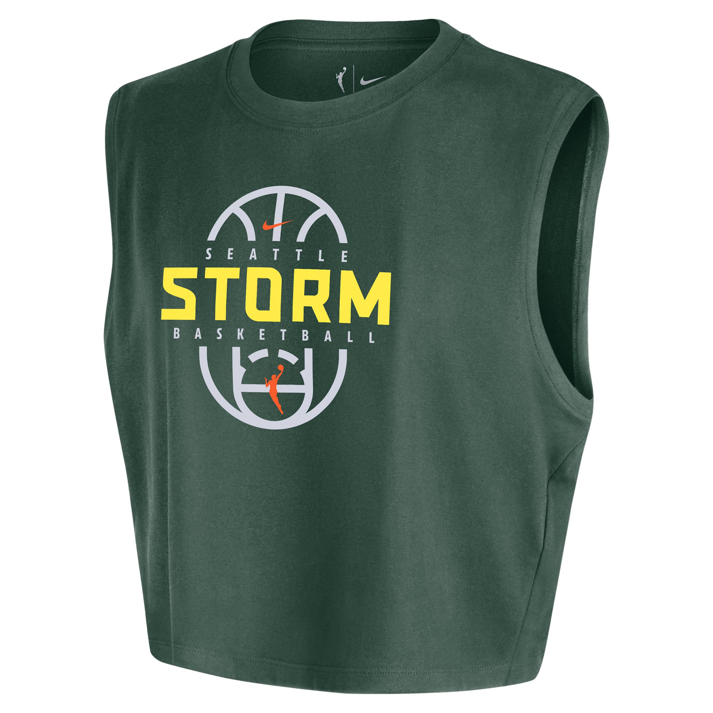 Seattle Storm Nike Women's WNBA Authentic Sleeveless Cropped T-Shirt by NIKE