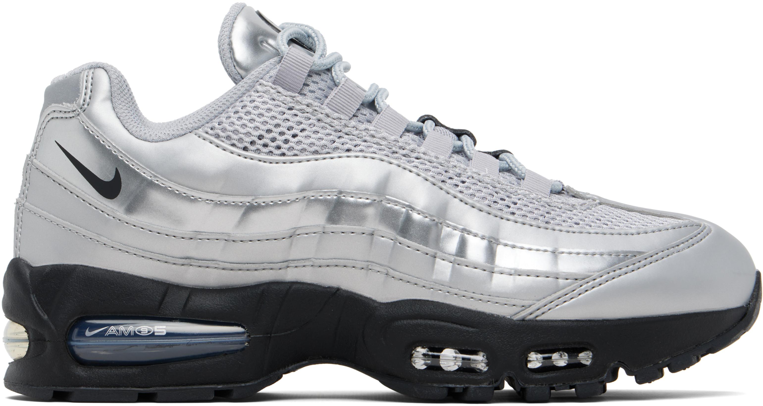 Silver Air Max 95 Big Bubble Sneakers by NIKE