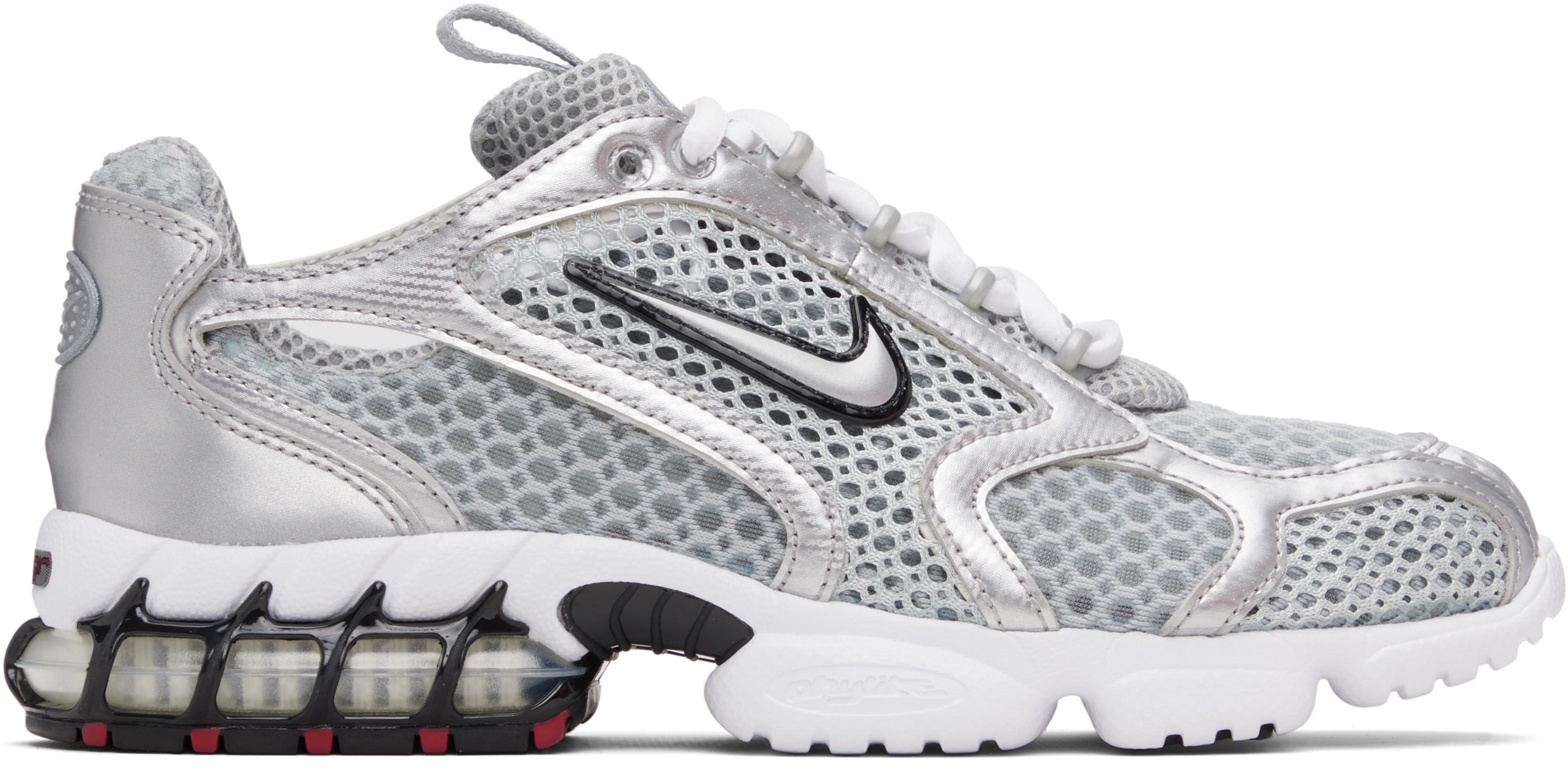 Silver Air Zoom Spiridon Cage 2 Sneakers by NIKE