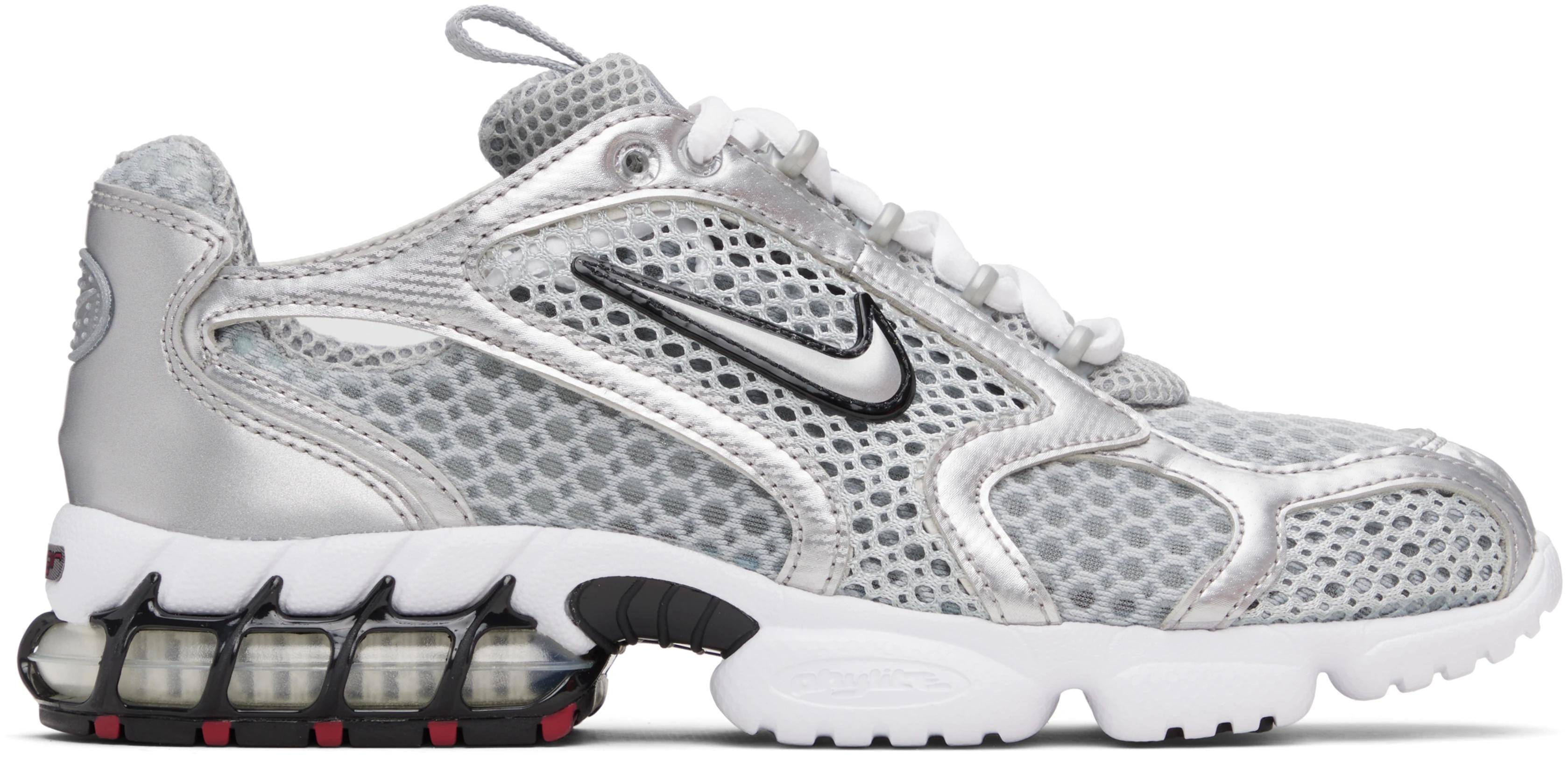 Silver Air Zoom Spiridon Cage 2 Sneakers by NIKE