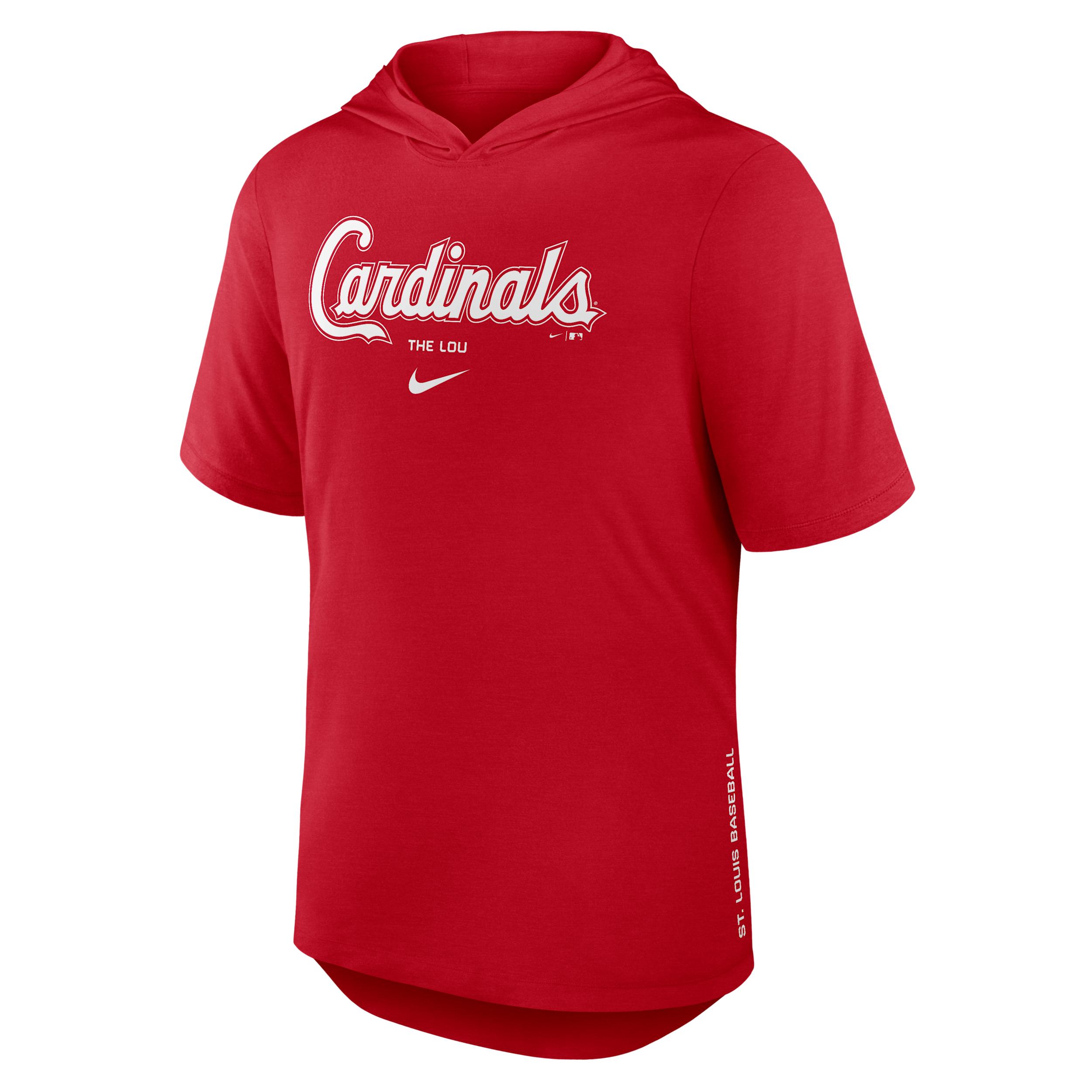 St. Louis Cardinals Arched Wordmark Nike Men's Dri-FIT MLB Hooded T-Shirt by NIKE