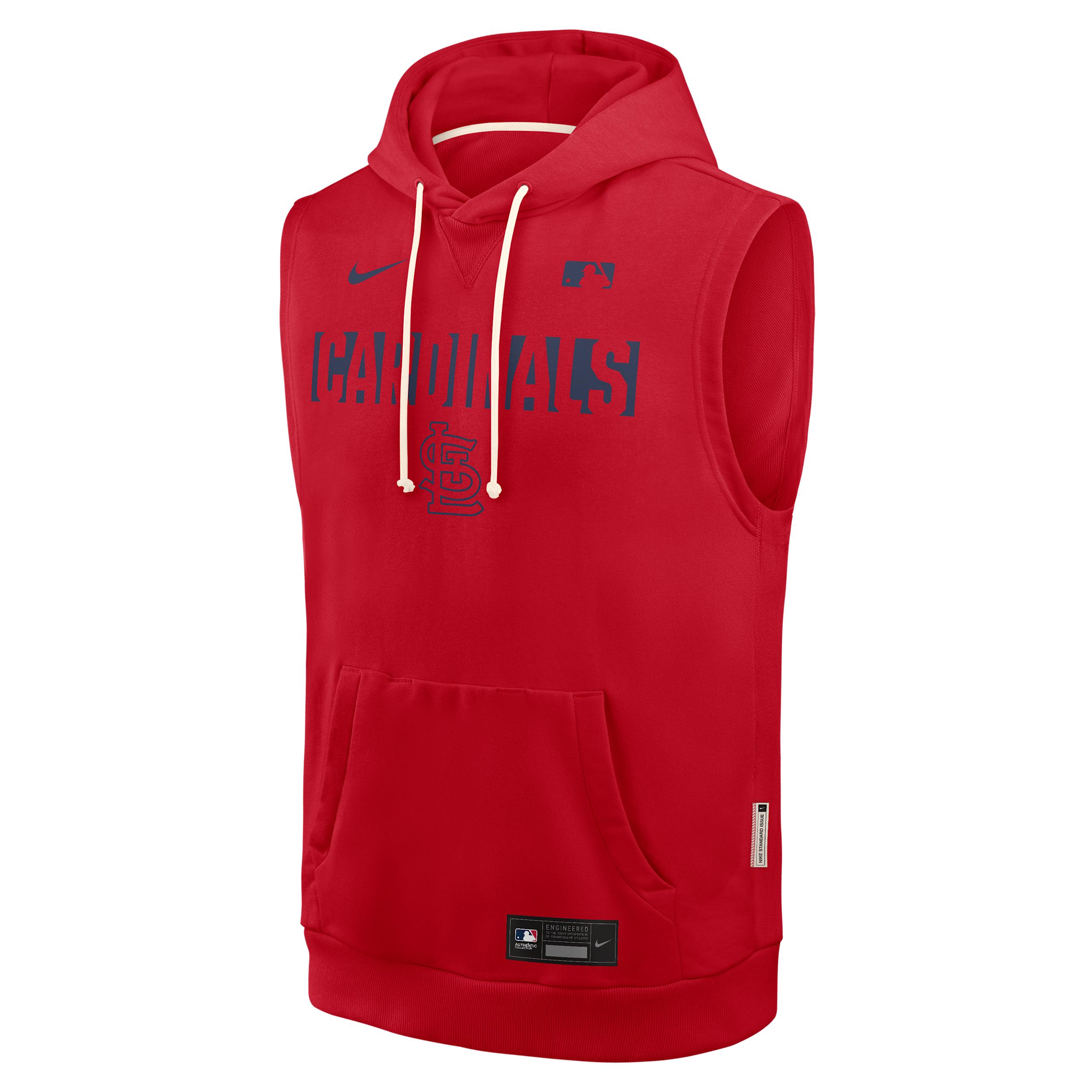 St. Louis Cardinals Authentic Collection Standard Issue Nike Men's Dri-FIT MLB Sleeveless Pullover Hoodie by NIKE