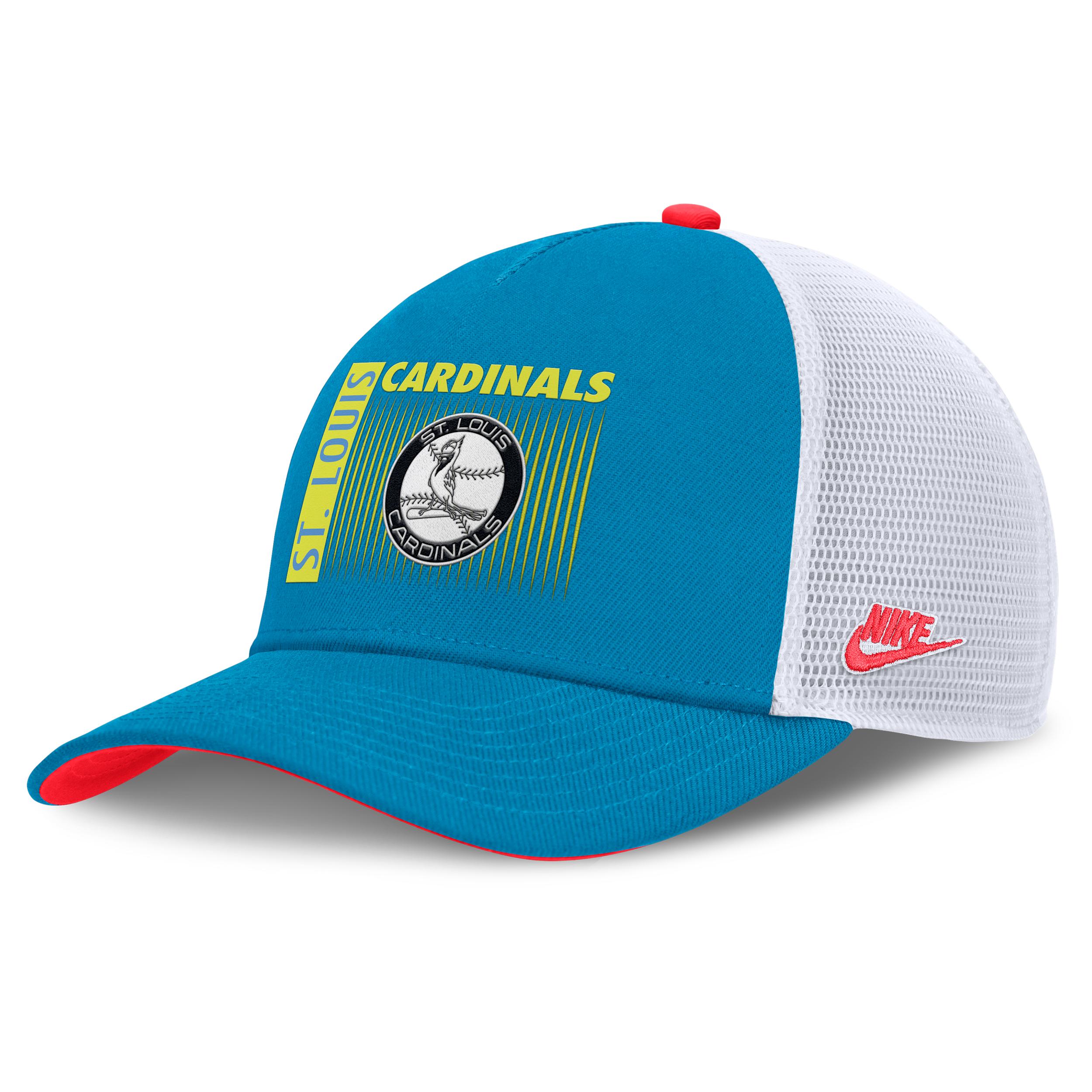 St. Louis Cardinals Neon 90s Rise Nike Men's Dri-FIT MLB Trucker Adjustable Hat by NIKE