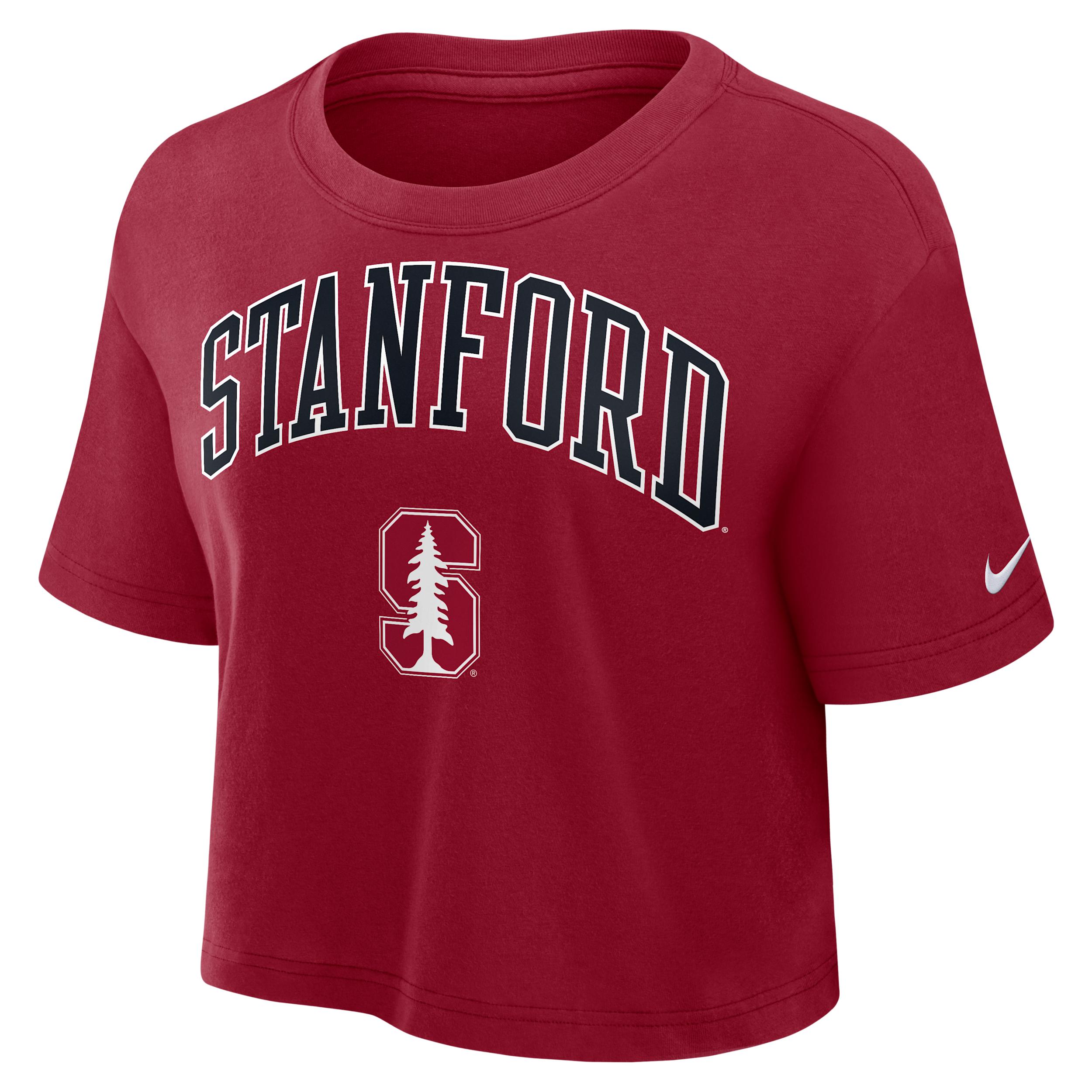 Stanford Athletic Prep Arch Nike Women's Dri-FIT College Cropped T-Shirt by NIKE