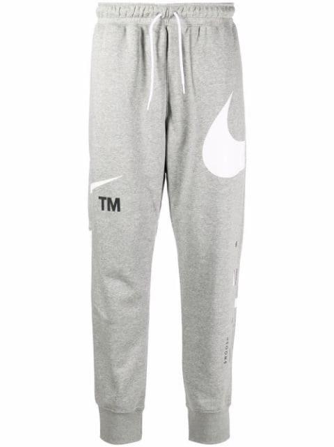 Swoosh drawstring cotton track pants by NIKE