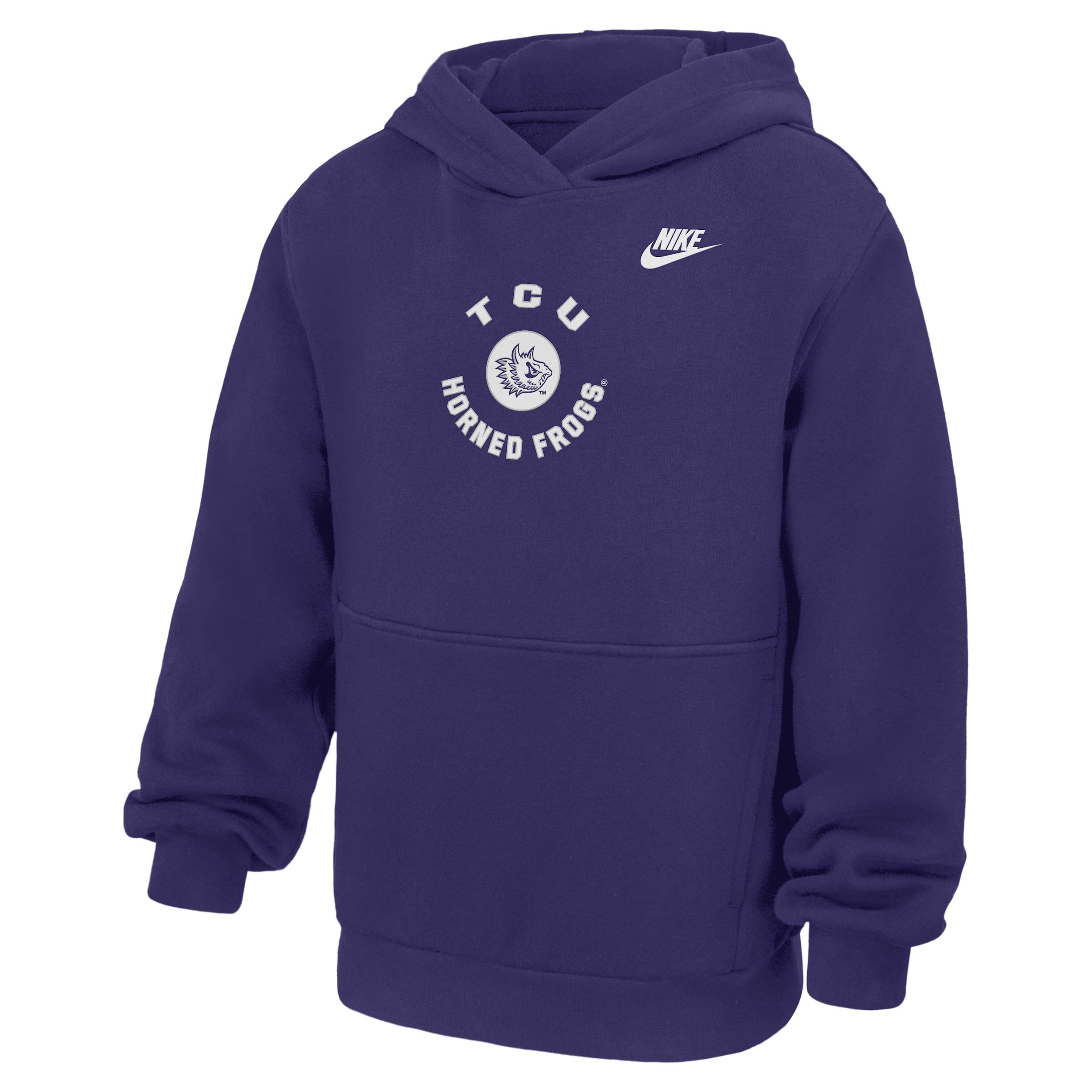 TCU Horned Frogs Club Big Kids' Nike Pullover Fleece Hoodie by NIKE