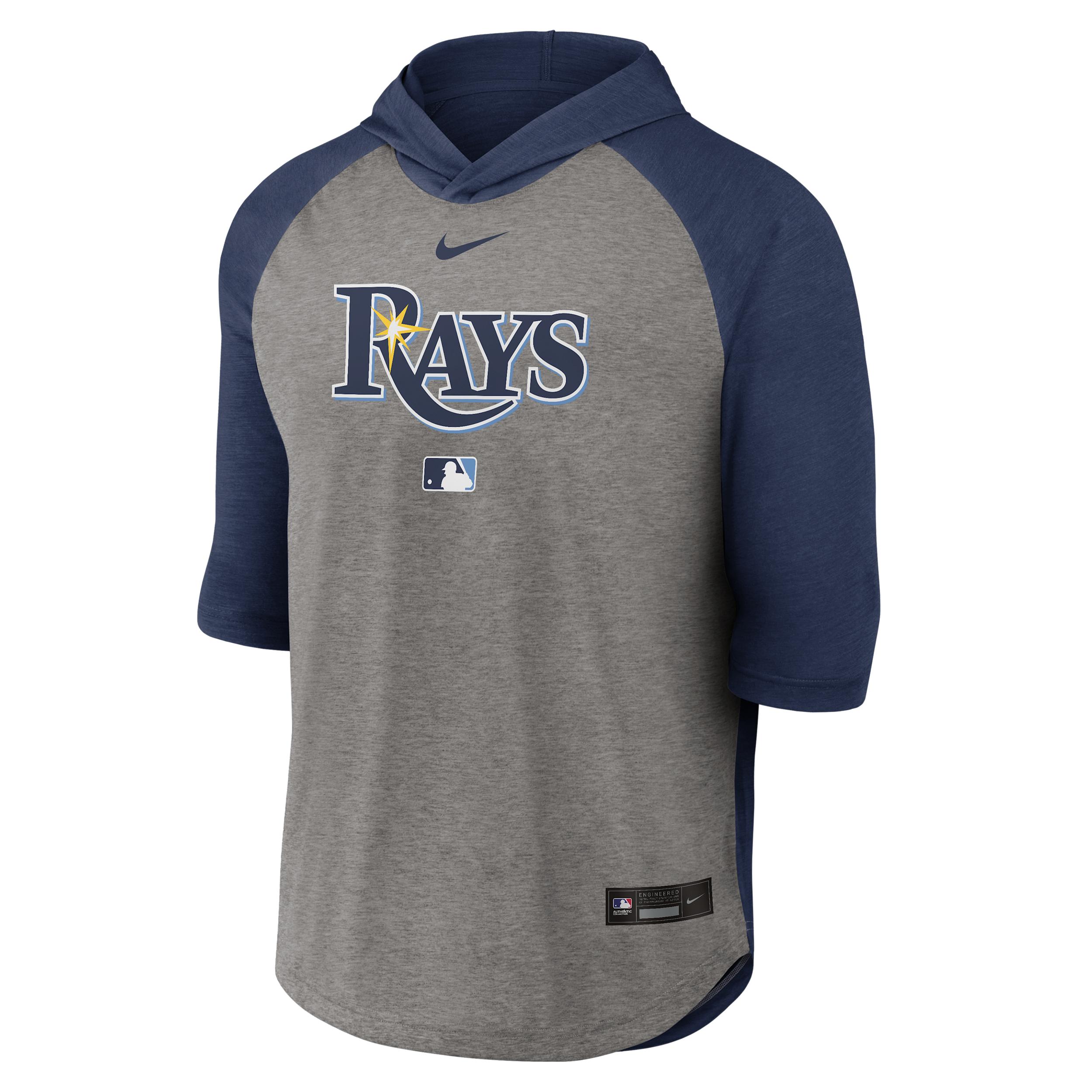 Tampa Bay Rays Authentic Collection Flux Nike Men's Dri-FIT MLB 3/4-Sleeve Hooded T-Shirt by NIKE