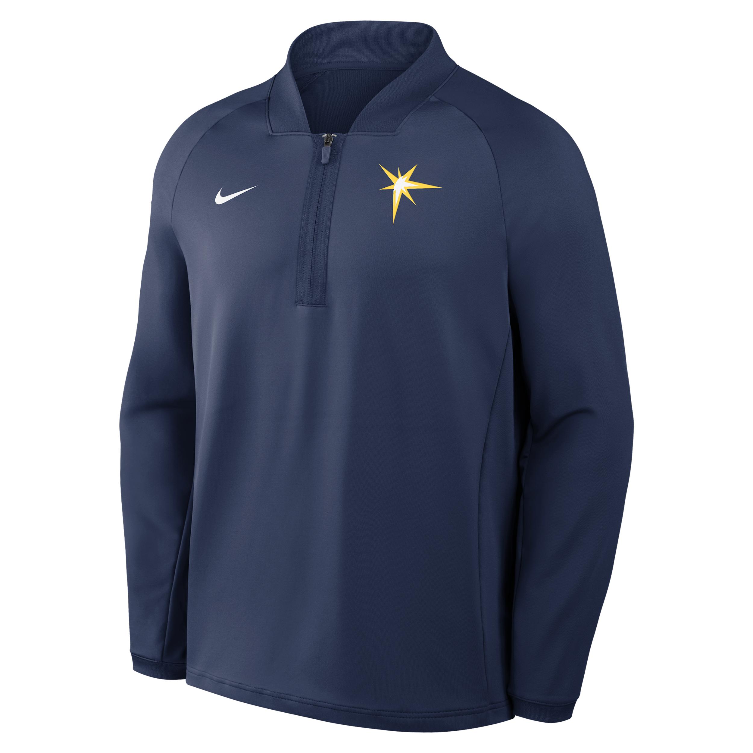 Tampa Bay Rays Authentic Collection Nike Men's Dri-FIT MLB 1/2-Zip Long-Sleeve Top by NIKE