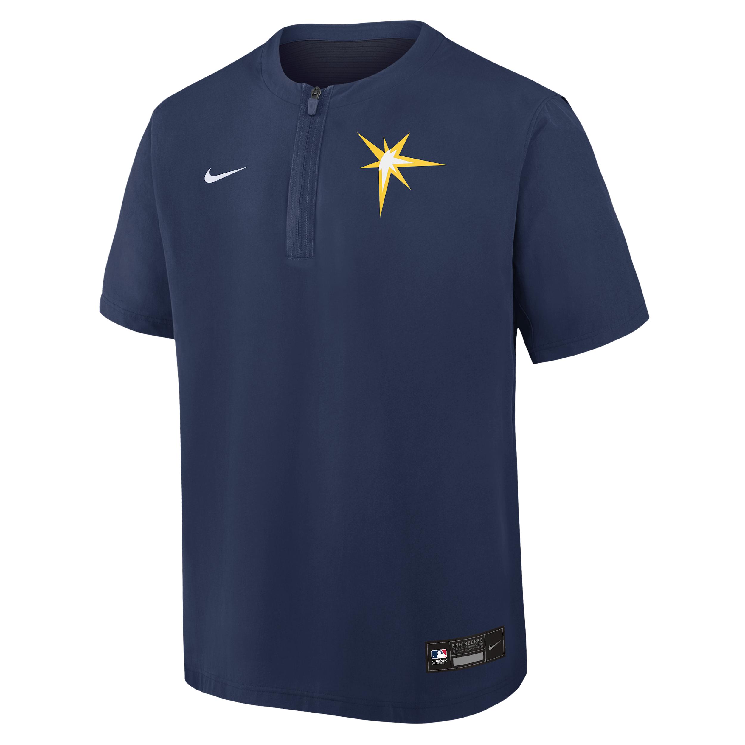 Tampa Bay Rays Authentic Collection Nike Men's Dri-FIT MLB 1/4-Zip Short-Sleeve Windshirt by NIKE