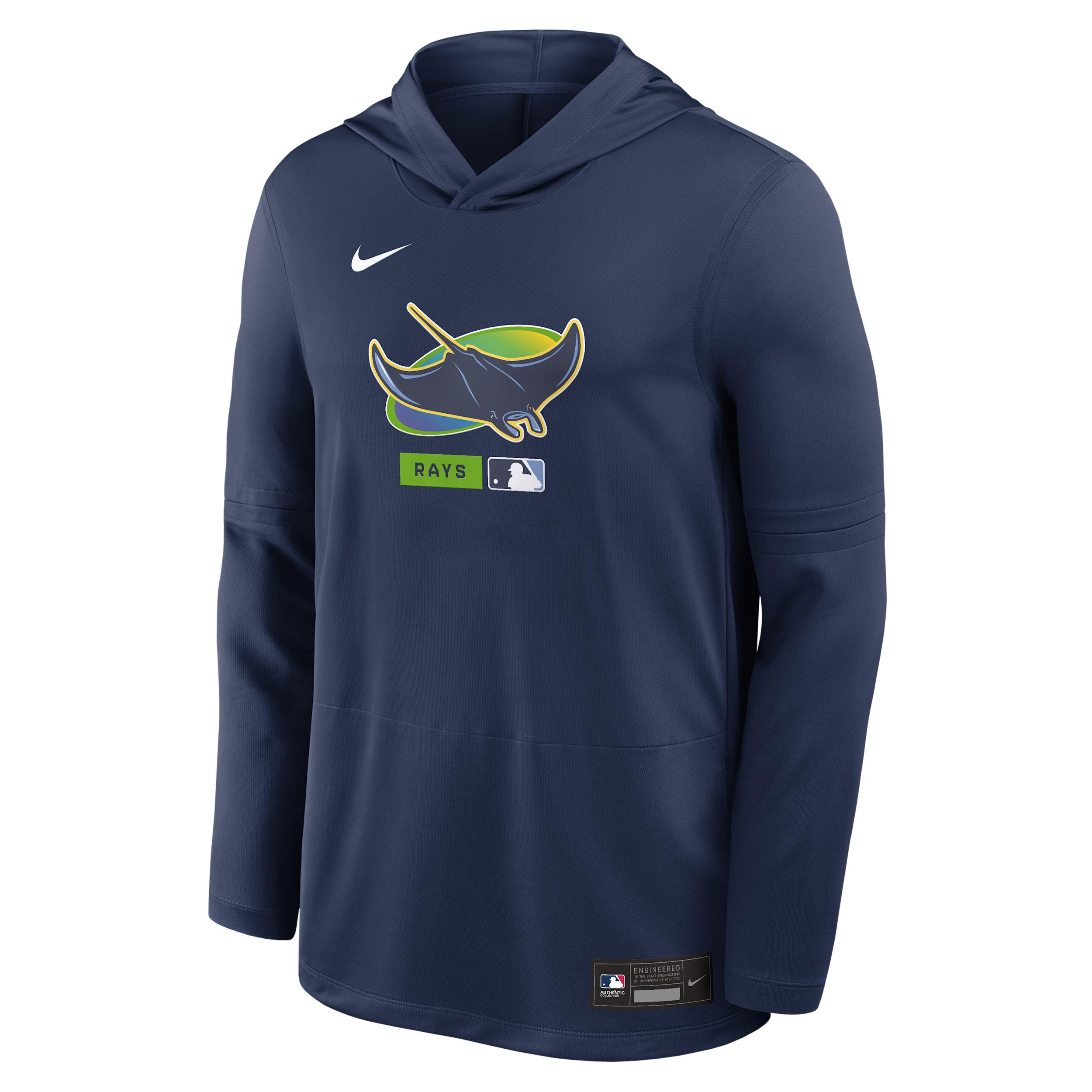 Tampa Bay Rays Authentic Collection Nike Men's Dri-FIT MLB Long-Sleeve Hooded Top by NIKE