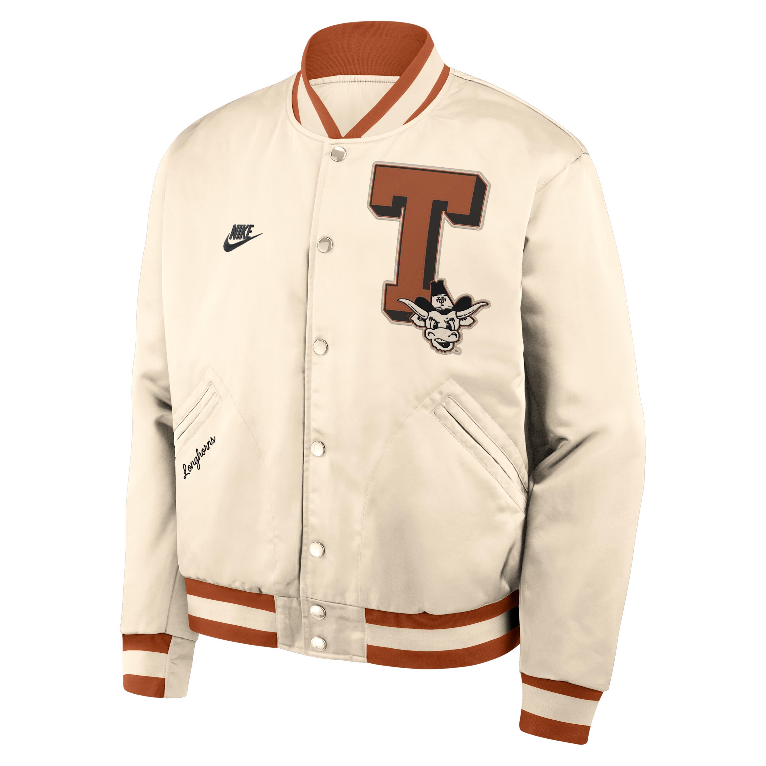 Texas Legacy Nike Men's College Full-Snap Bomber Jacket by NIKE