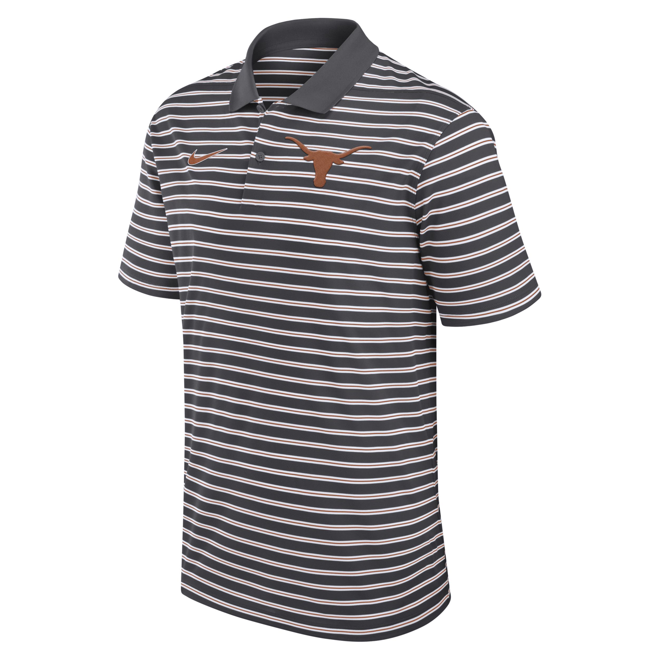 Texas Longhorns Primetime Victory Striped Nike Men's Dri-FIT College Polo by NIKE