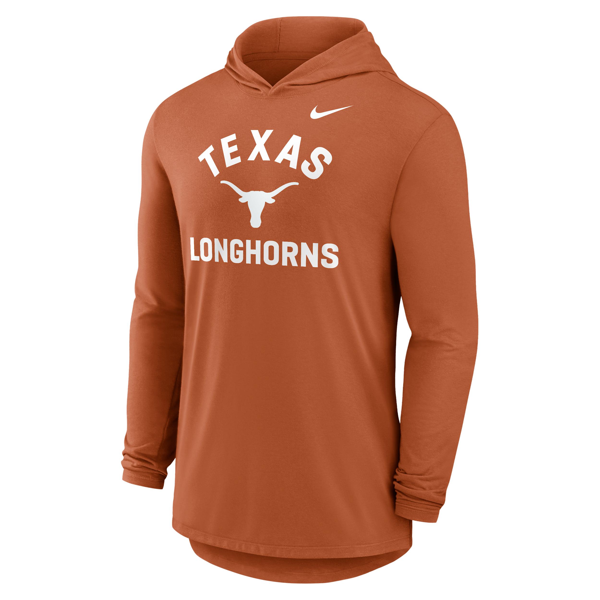 Texas Primetime Arch Nike Men's Dri-FIT College Long-Sleeve Hooded T-Shirt by NIKE