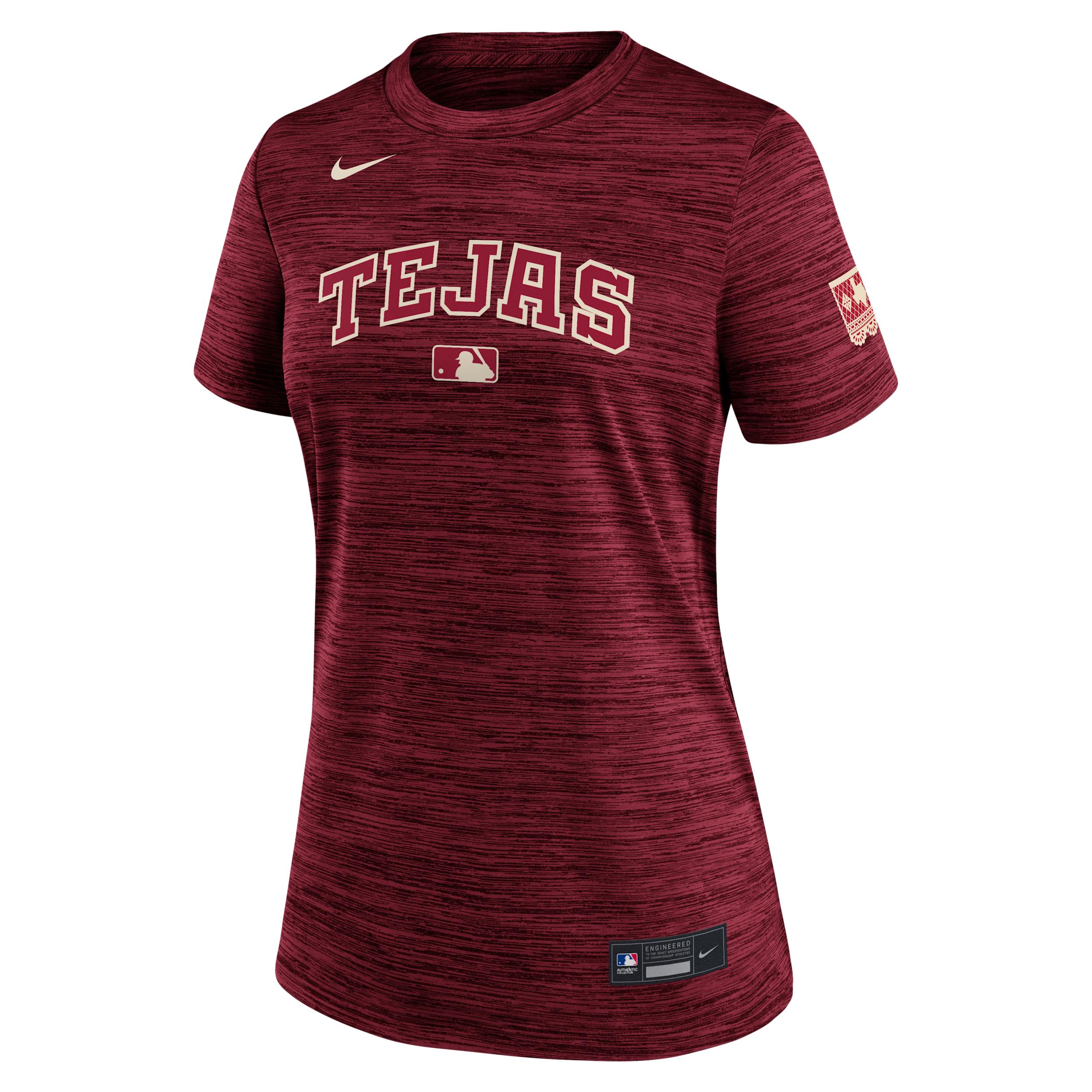 Texas Rangers Authentic Collection City Connect Velocity Nike Women's Dri-FIT MLB T-Shirt by NIKE