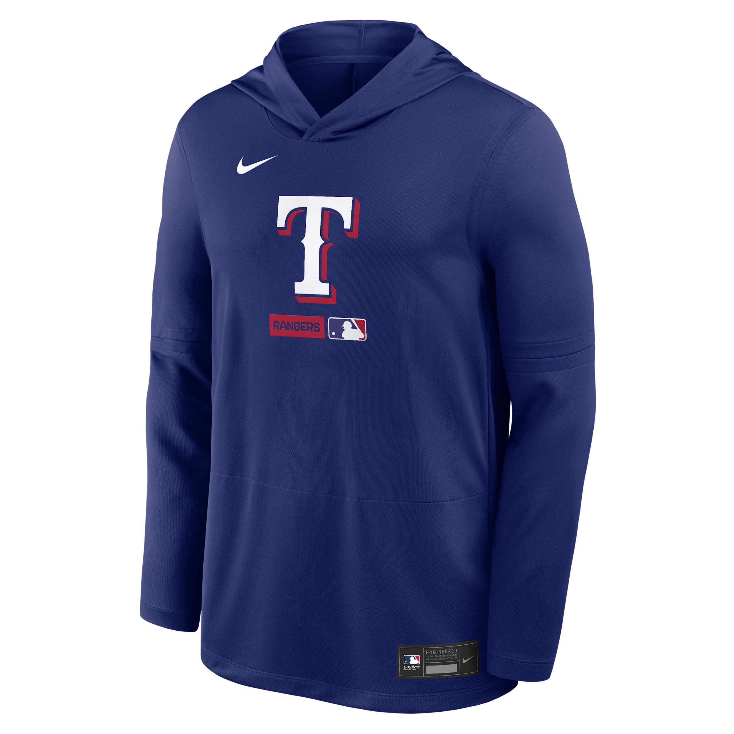 Texas Rangers Authentic Collection Nike Men's Dri-FIT MLB Long-Sleeve Hooded Top by NIKE