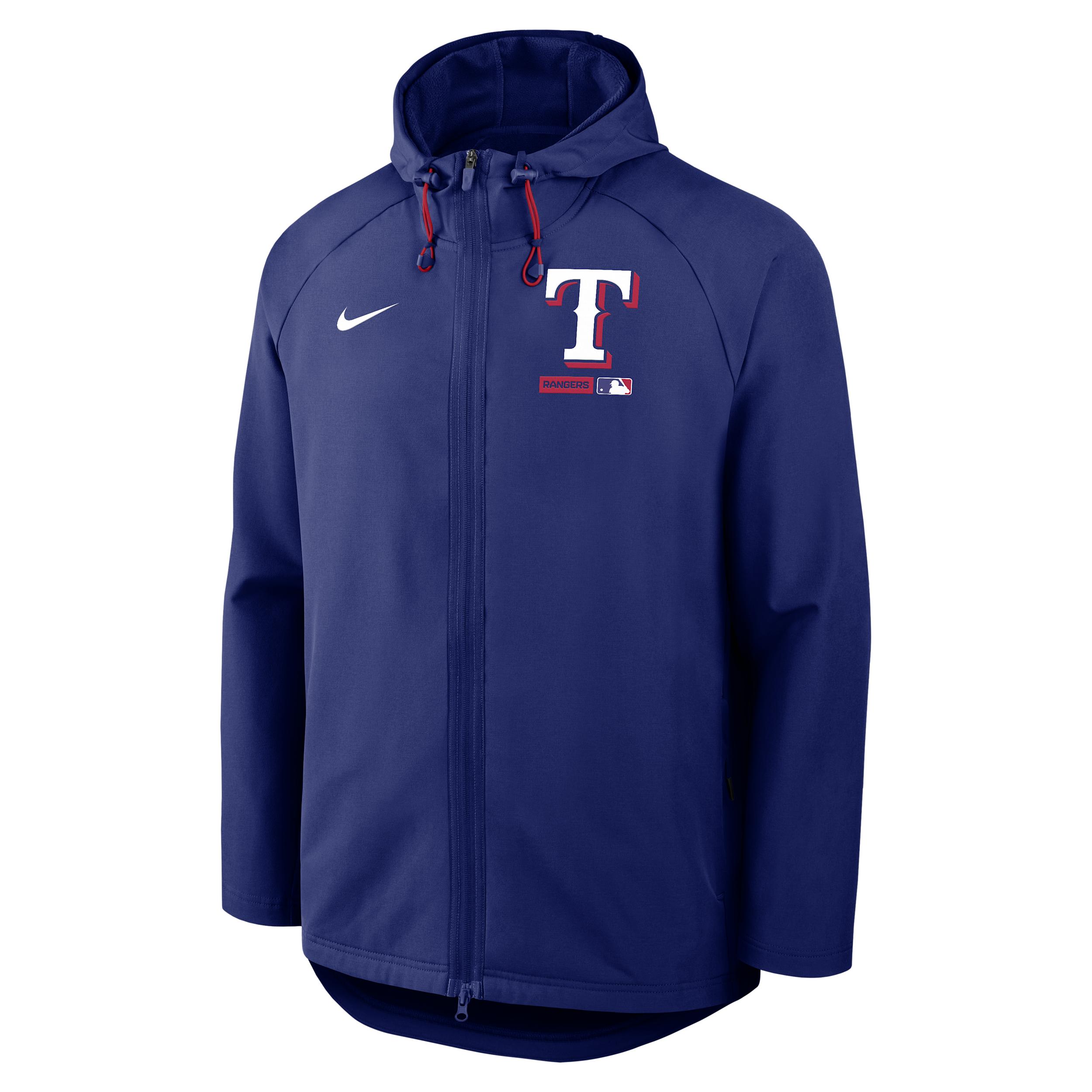 Texas Rangers Authentic Collection Nike Men's Therma-FIT MLB Full-Zip Hooded Jacket by NIKE