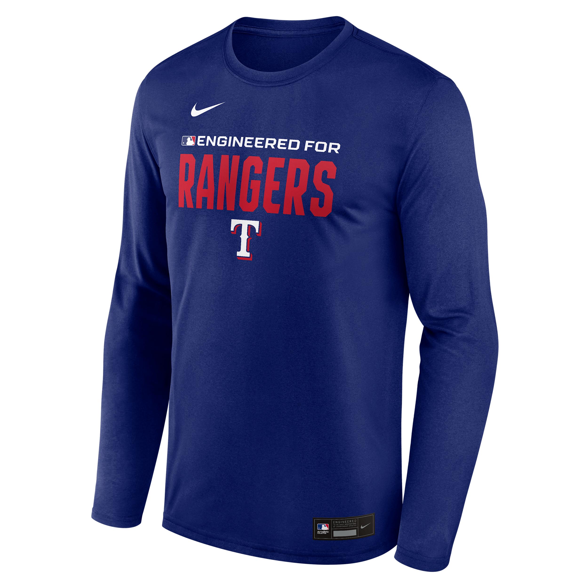 Texas Rangers Authentic Collection Team Issue Nike Men's Dri-FIT MLB Long-Sleeve T-Shirt by NIKE