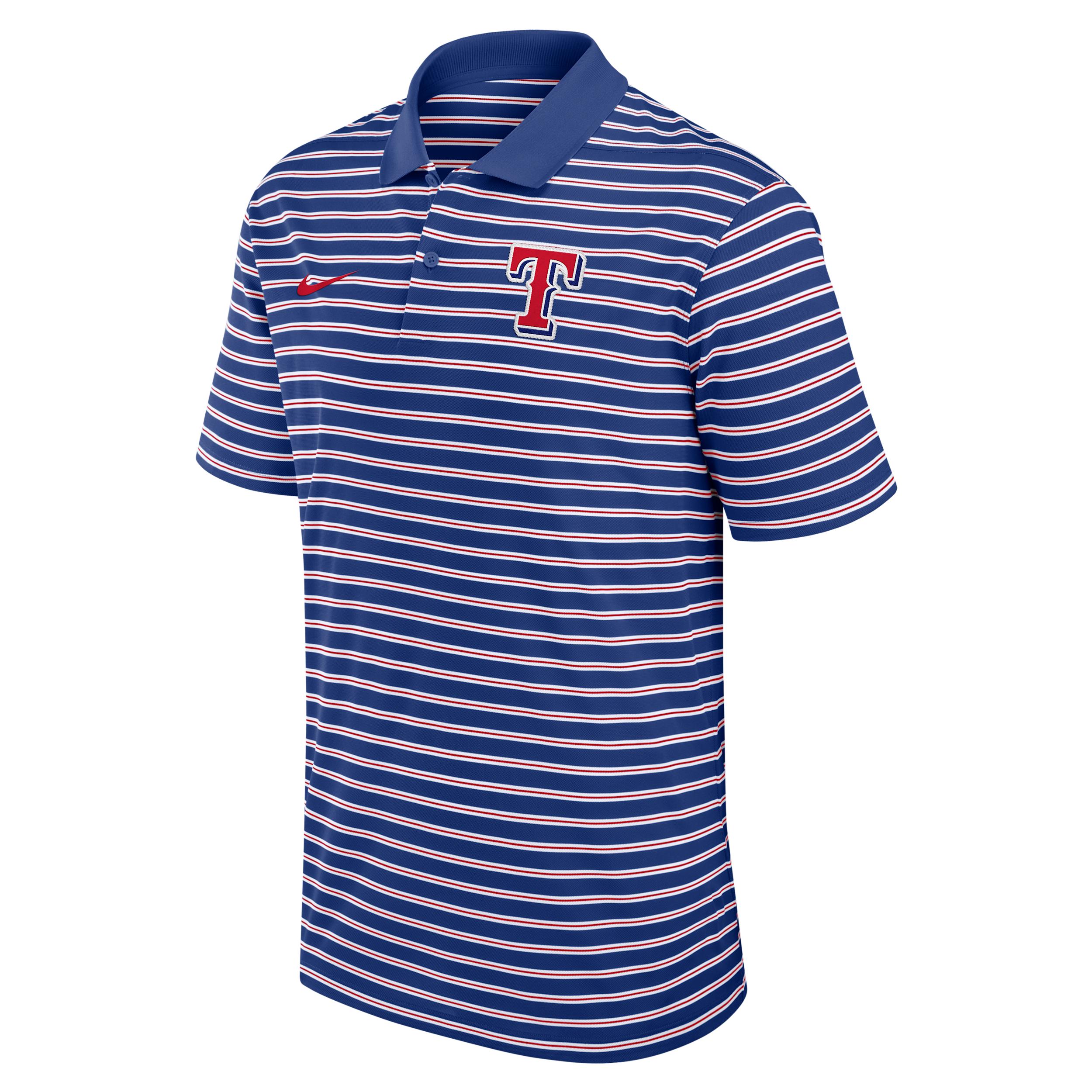 Texas Rangers Striped Victory Nike Men's Dri-FIT MLB Polo by NIKE