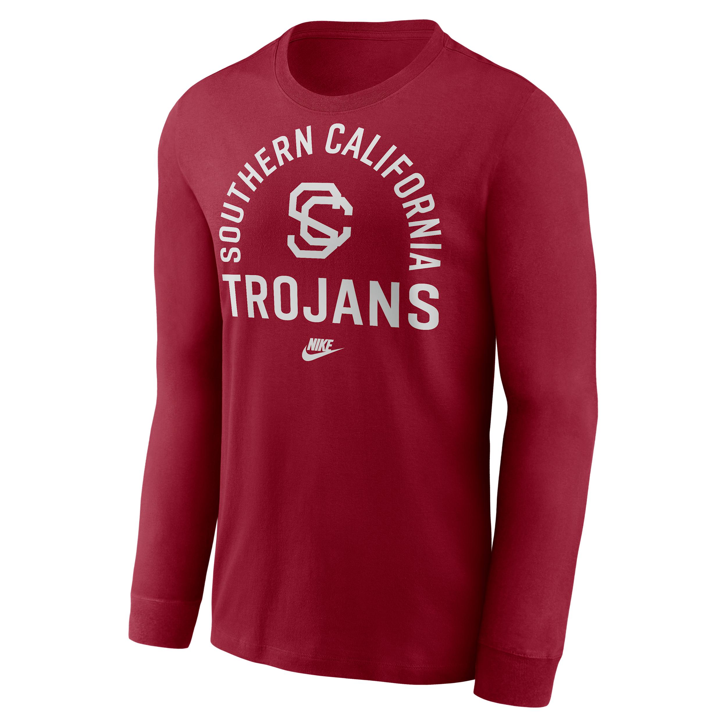 USC Legacy Arched Logo Nike Men's College Long-Sleeve T-Shirt by NIKE