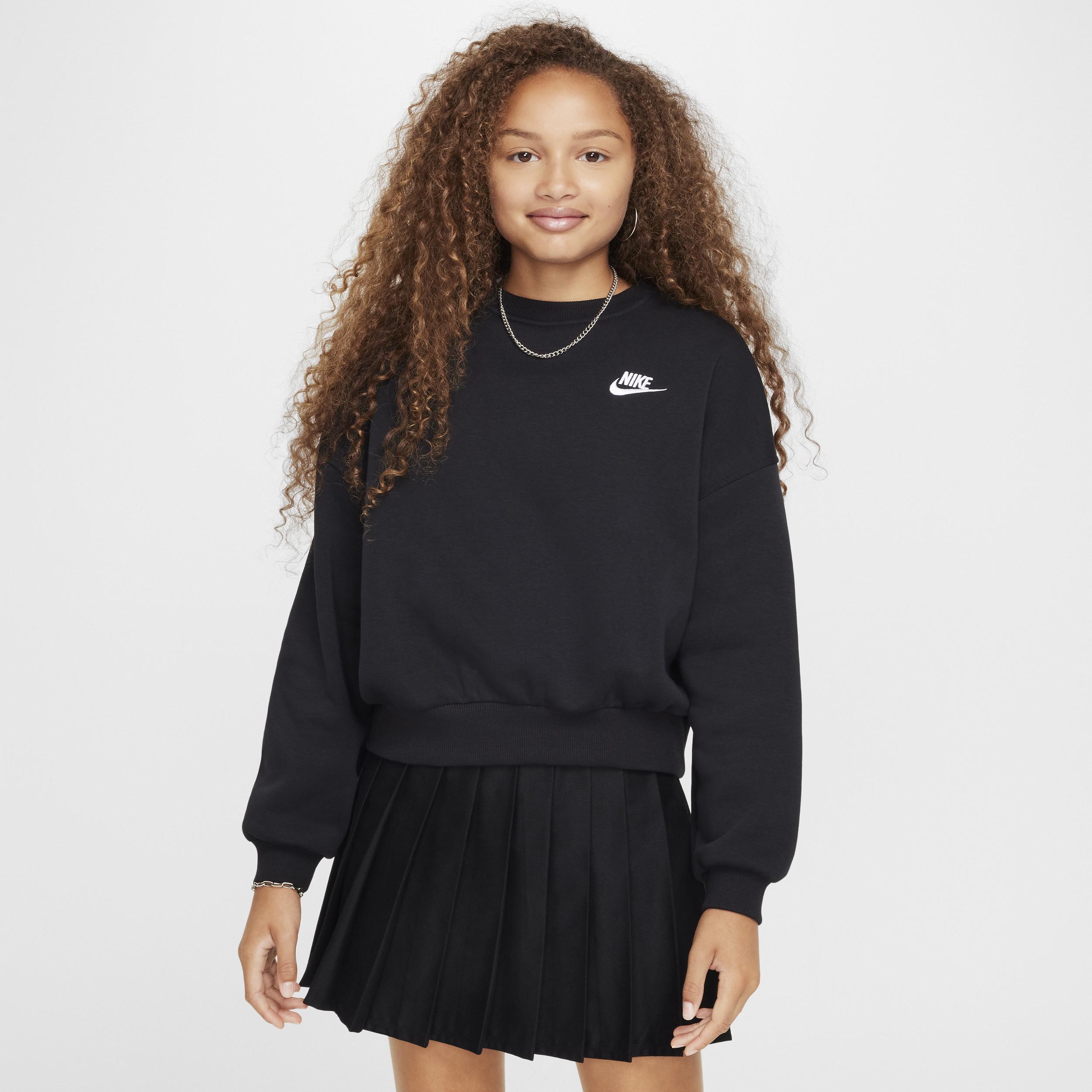 Unisex Nike Sportswear Club Fleece Girls' Boxy Crew-Neck Sweatshirt by NIKE