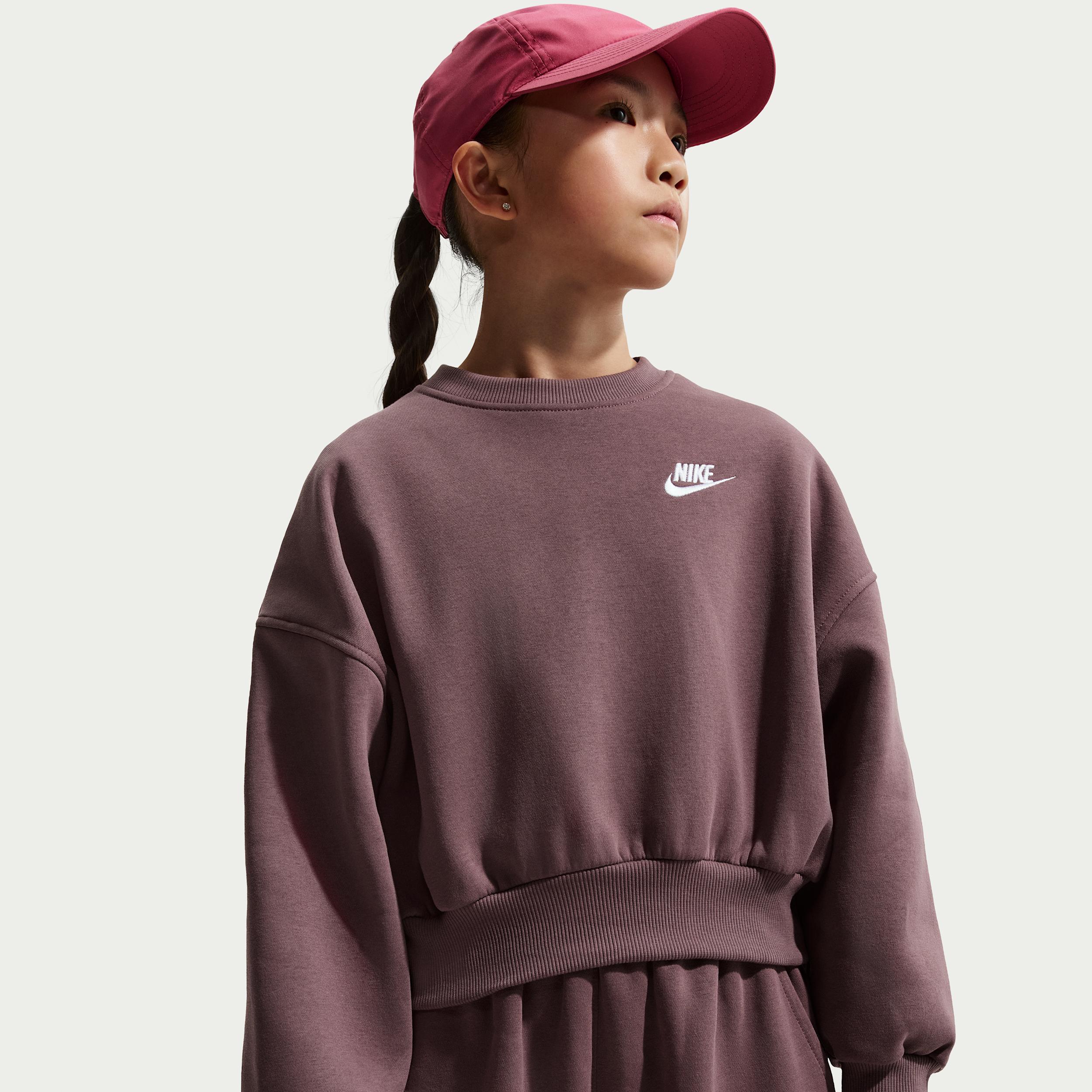 Unisex Nike Sportswear Club Fleece Girls' Boxy Crew-Neck Sweatshirt by NIKE