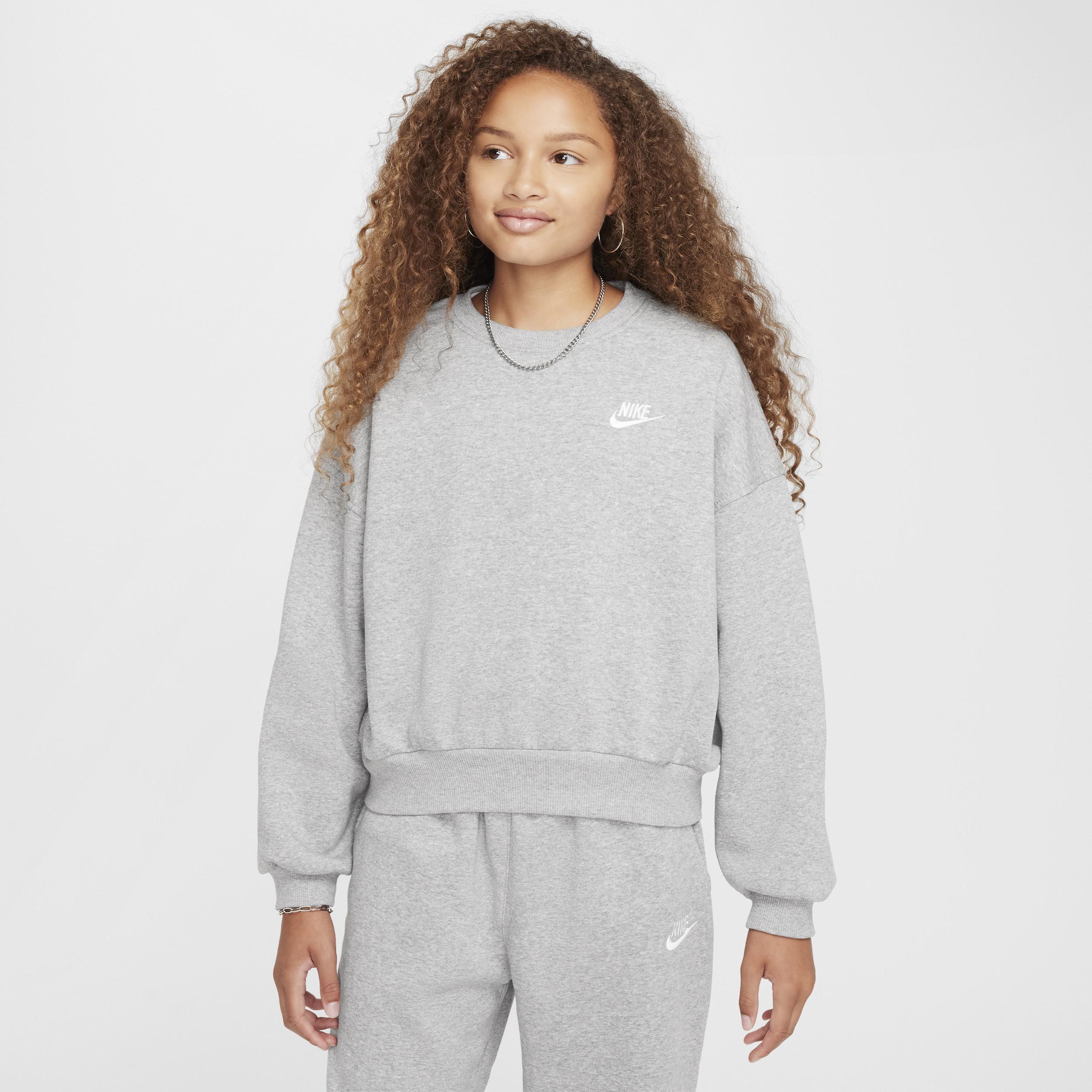 Unisex Nike Sportswear Club Fleece Girls' Boxy Crew-Neck Sweatshirt by NIKE