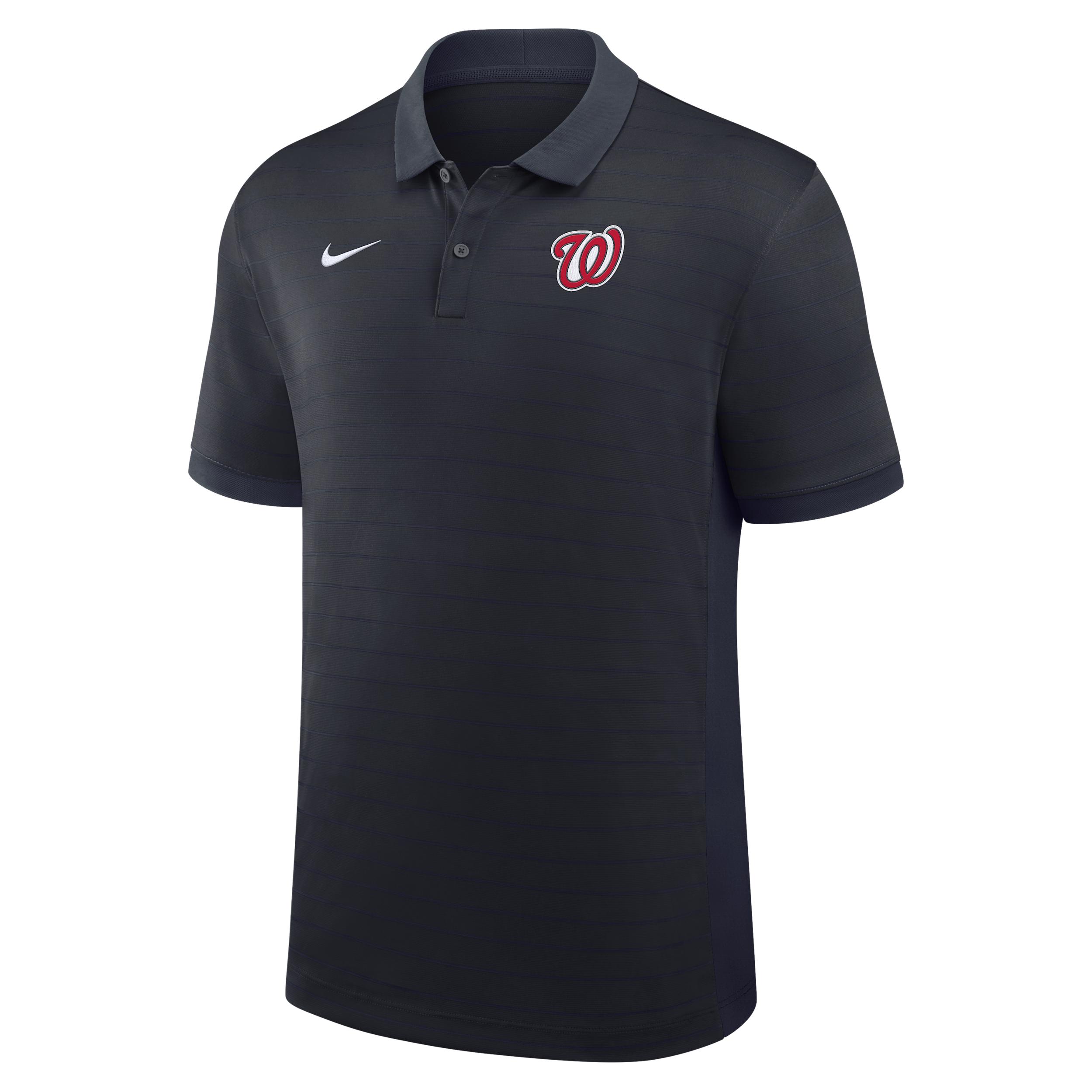 Washington Nationals Authentic Collection Striped Victory Nike Men's Dri-FIT MLB Polo by NIKE