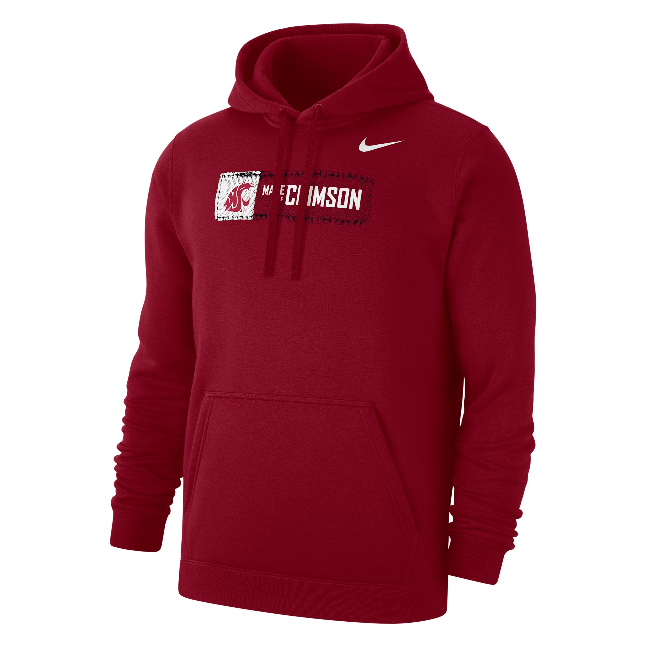 Washington State Made of Crimson Nike Men's College Pullover Hoodie by NIKE