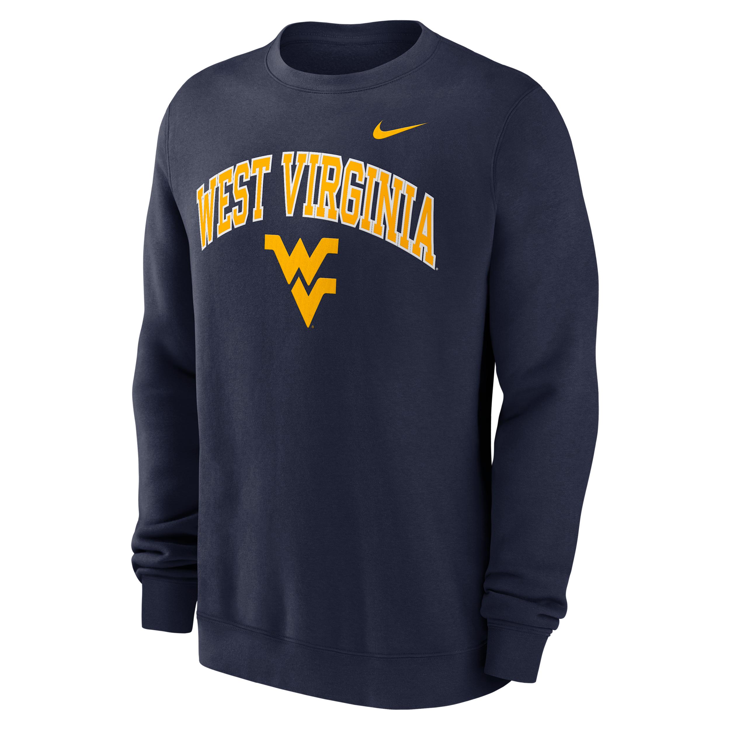 West Virginia Arch Nike Men's College Pullover Crew by NIKE