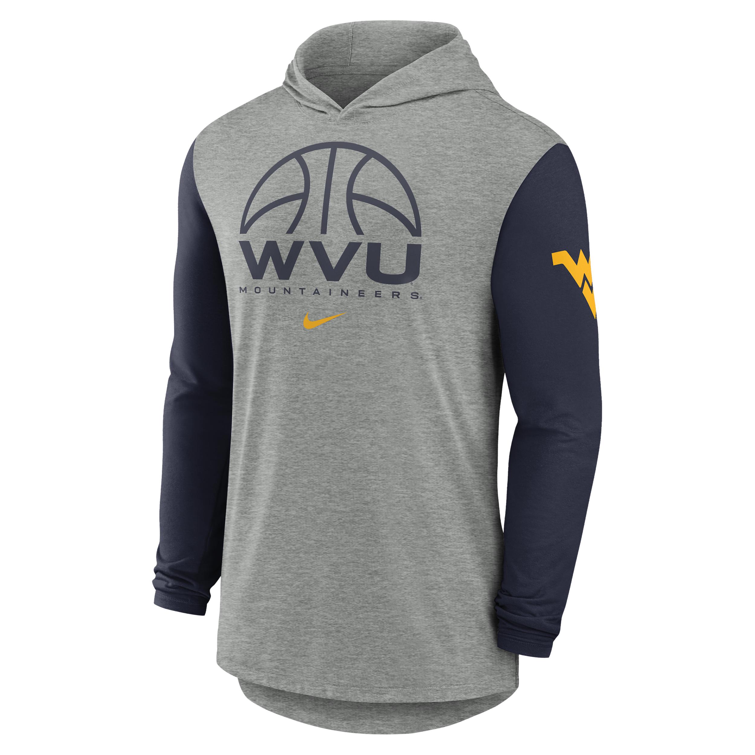 West Virginia Basketball Nike Men's Dri-FIT College Long-Sleeve Hooded T-Shirt by NIKE