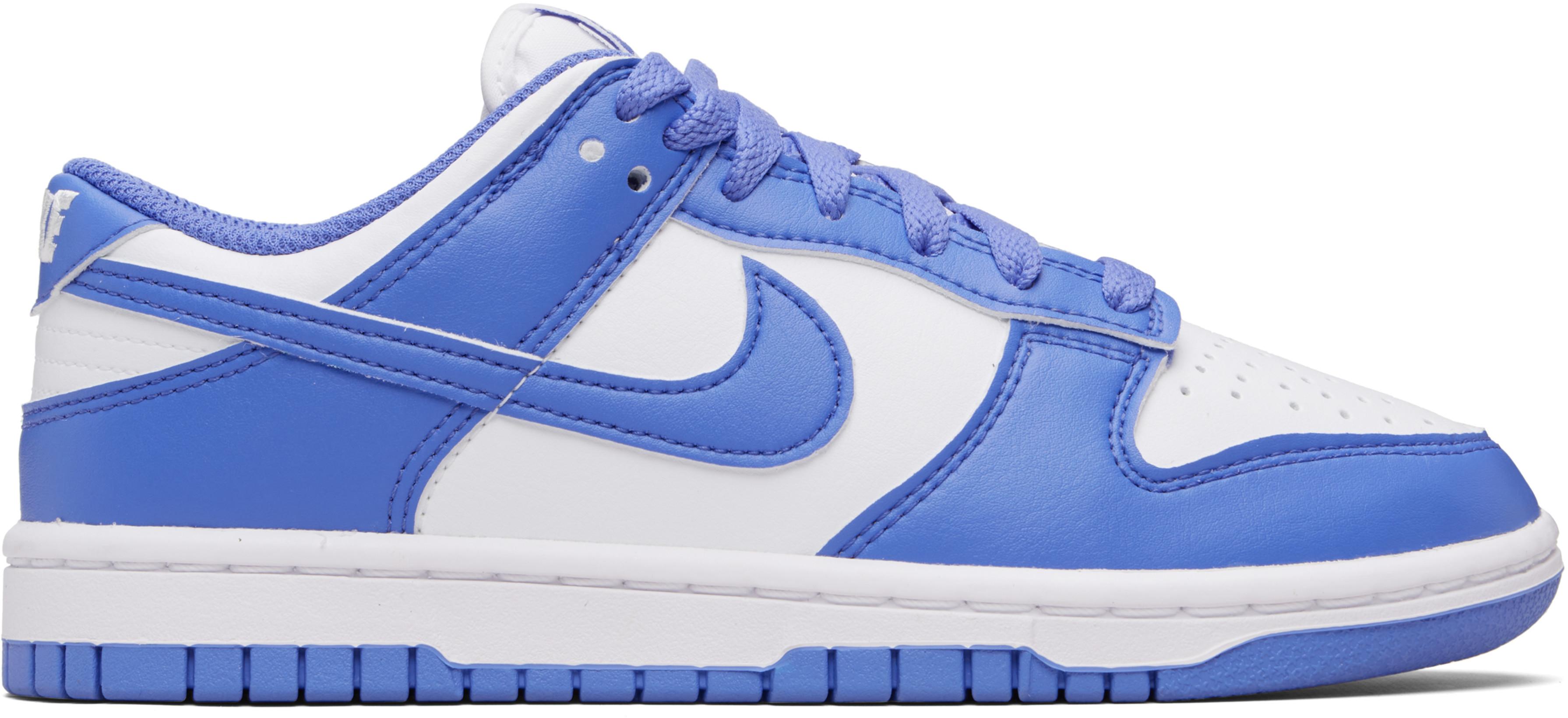 White & Purple Dunk Low Sneakers by NIKE