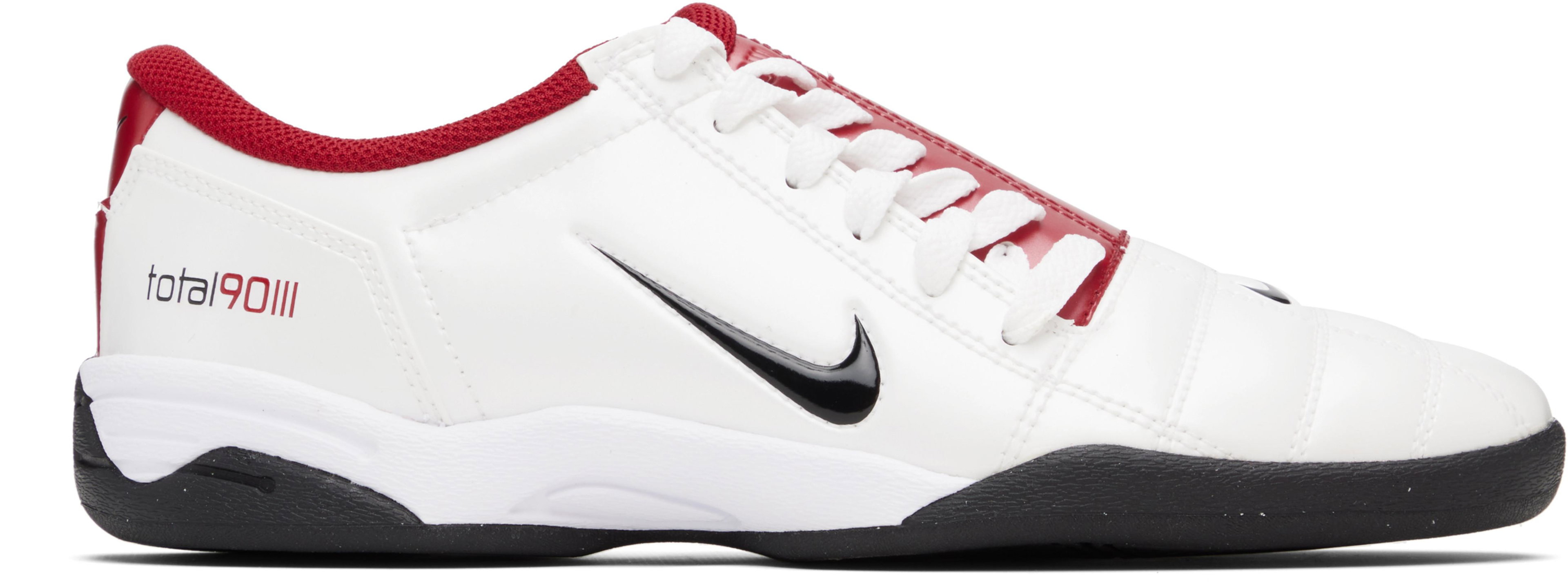 White & Red Total 90 Sneakers by NIKE