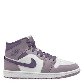 Women's Air Jordan 1 Mid Leather High-Top Trainers by NIKE